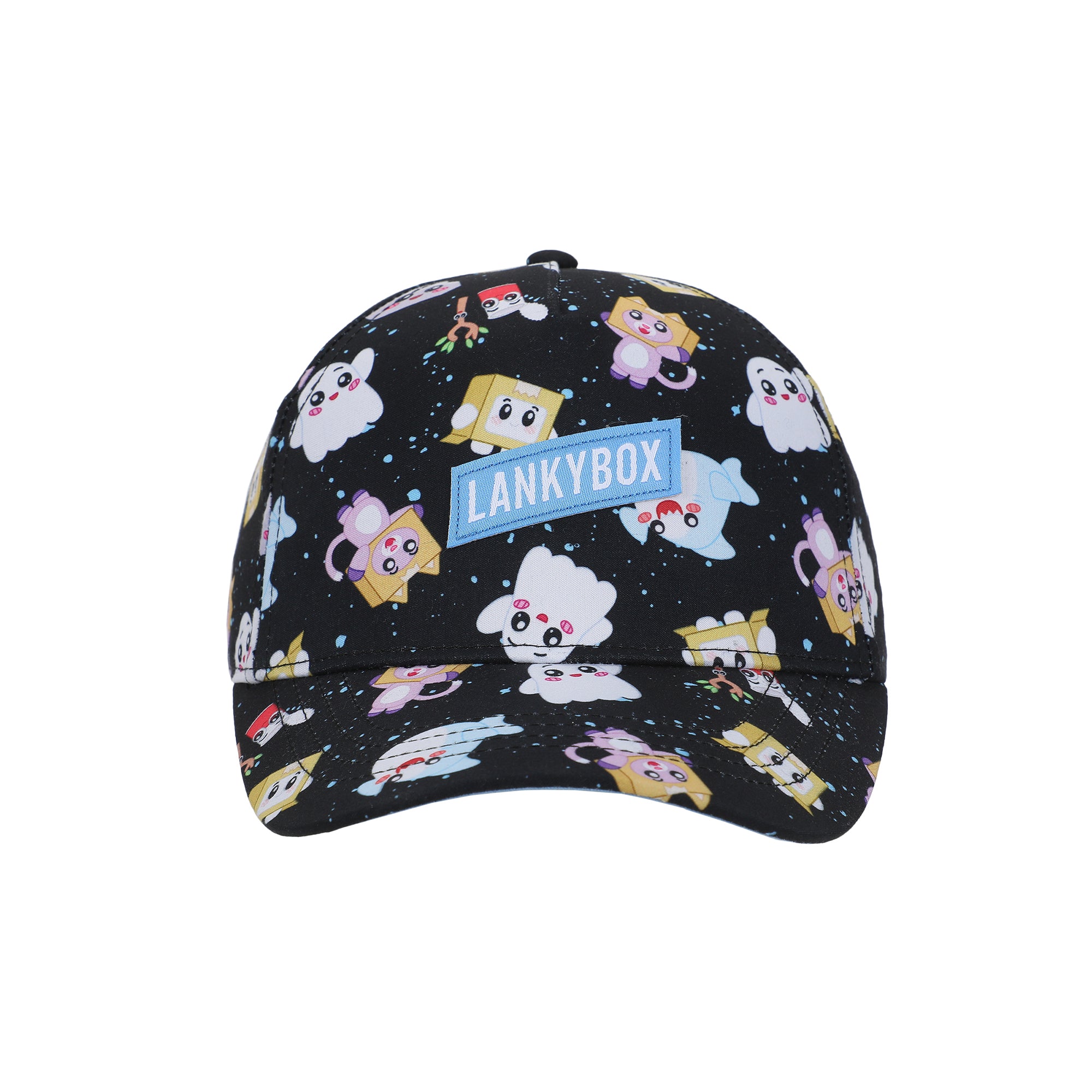 Lanky Box All-Over Character Print Youth Black Traditional Adjustable Hat