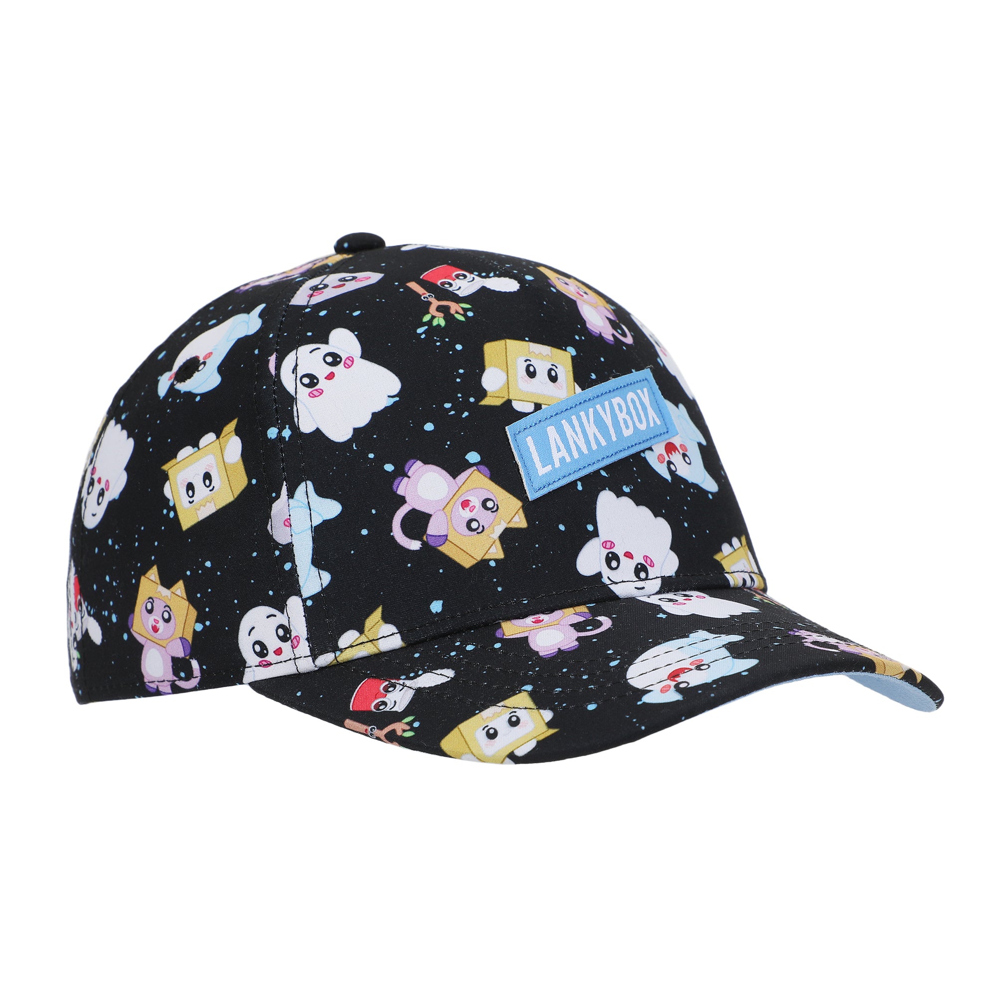 Lanky Box All-Over Character Print Youth Black Traditional Adjustable Hat