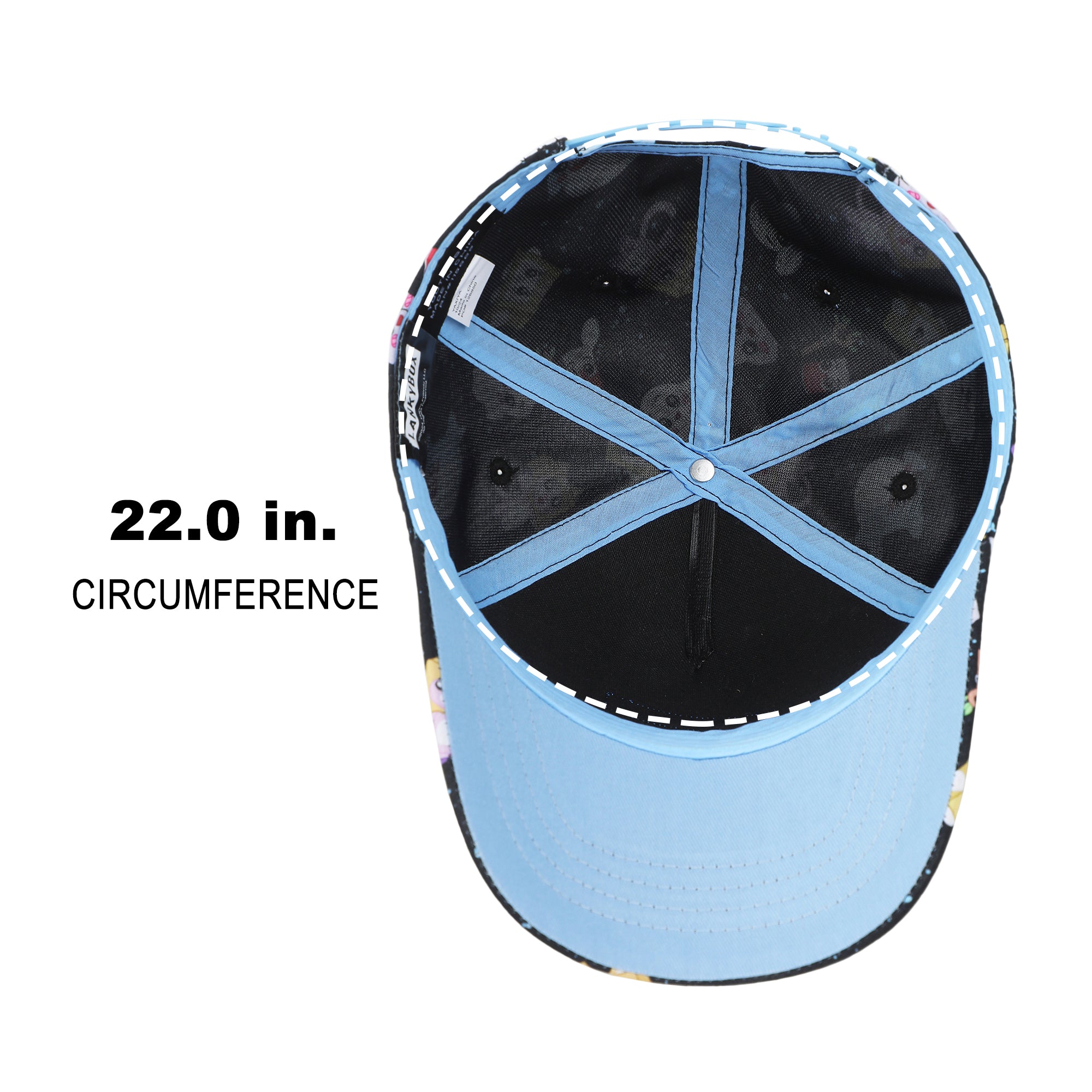 Lanky Box All-Over Character Print Youth Black Traditional Adjustable Hat