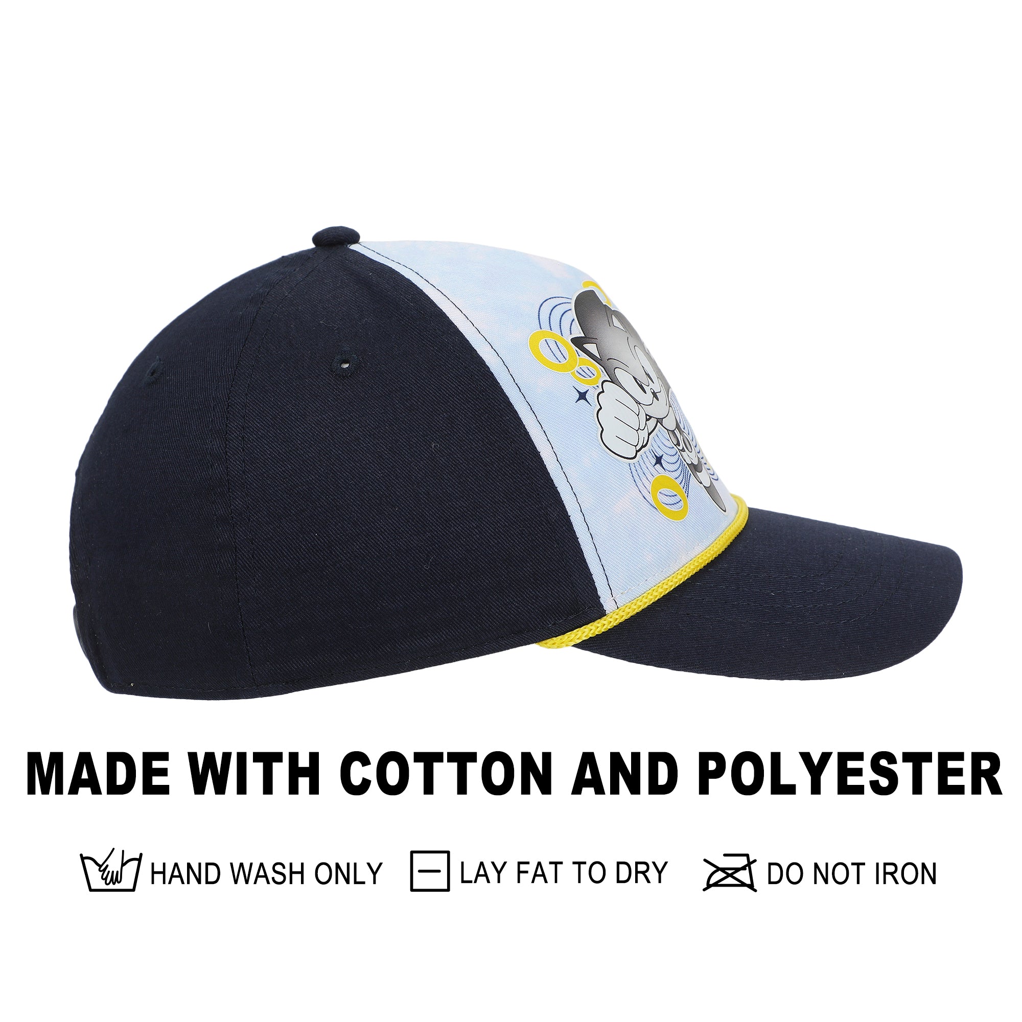 Sonic The Hedgehog Gold Rings Youth Navy Traditional Adjustable Hat