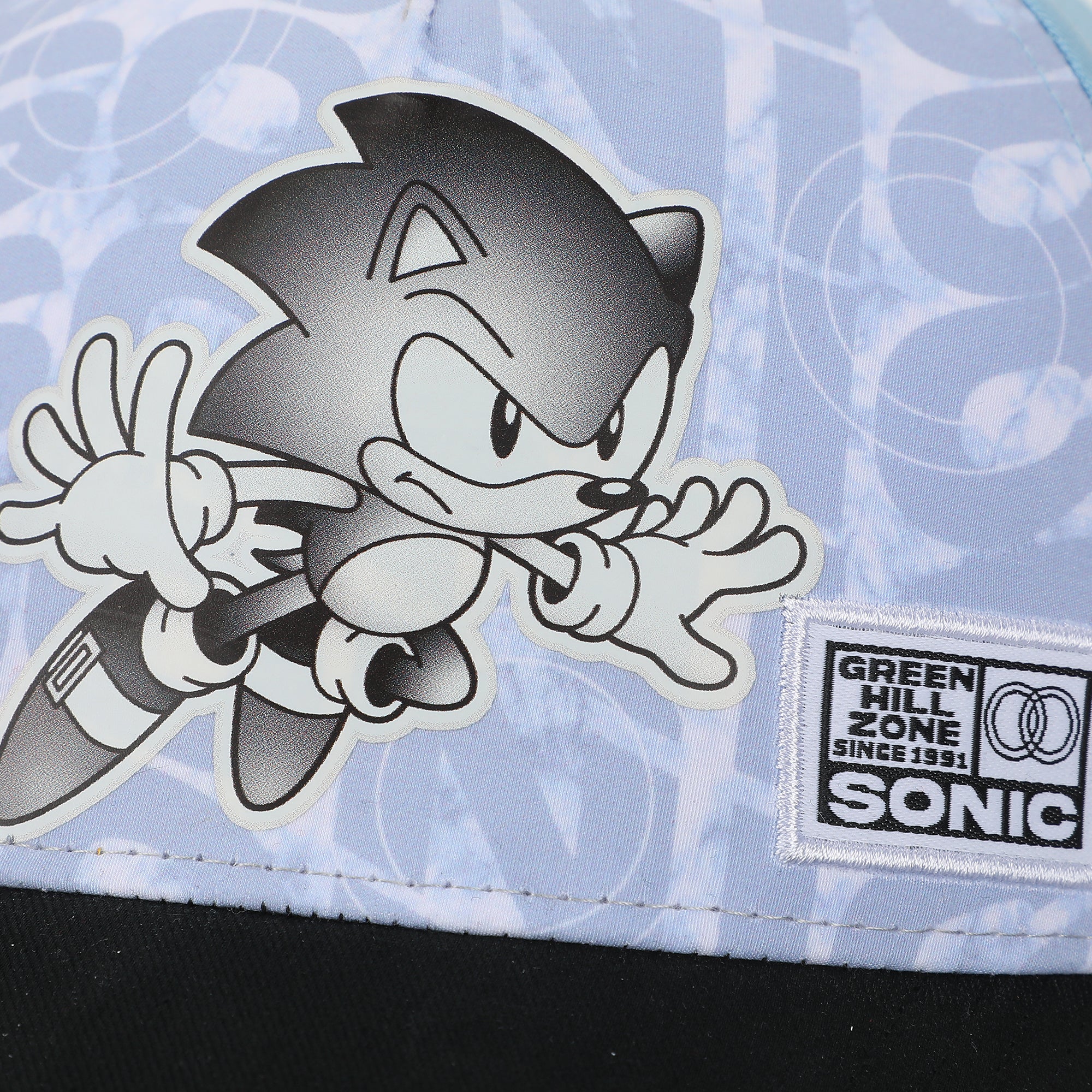 Sonic the Hedgehog Woven Character Patch Youth Blue & Black Traditional Adjustable Hat