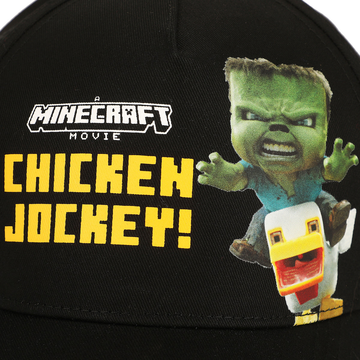 A Minecraft Movie Chicken Jockey Youth Black Traditional Adjustable Baseball Cap