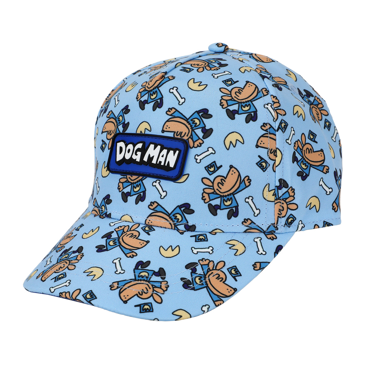 Dog Man AOP Sky Blue Baseball Cap for Kids Boys