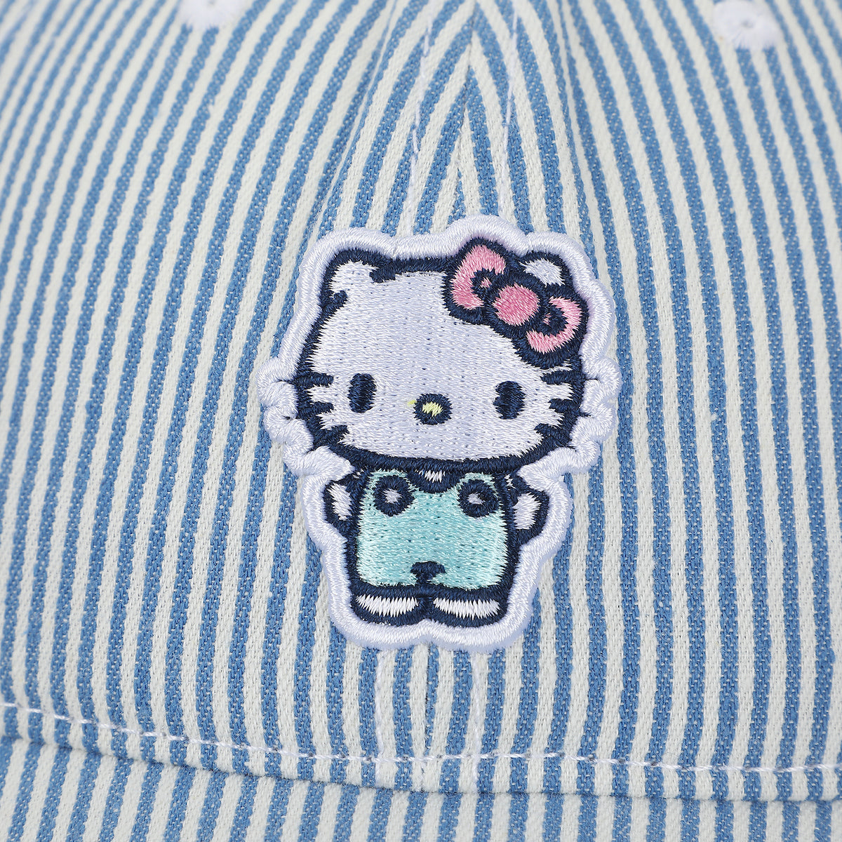 Hello Kitty Embroidered Character Women's Denim Unstructured Baseball Cap