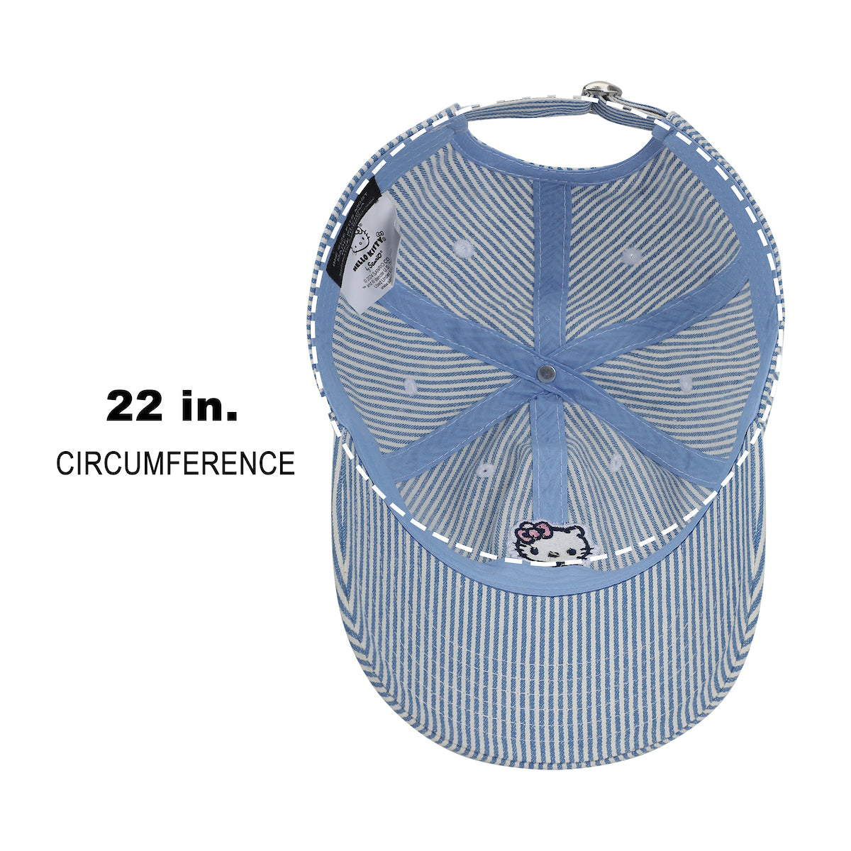 Hello Kitty Embroidered Character Women's Denim Unstructured Baseball Cap