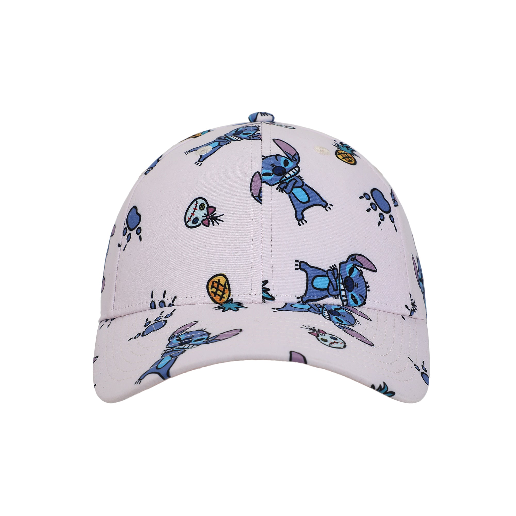 Disney Stitch Pineapples & Dolls All-Over Character Print Adult Pink Traditional Adjustable Hat