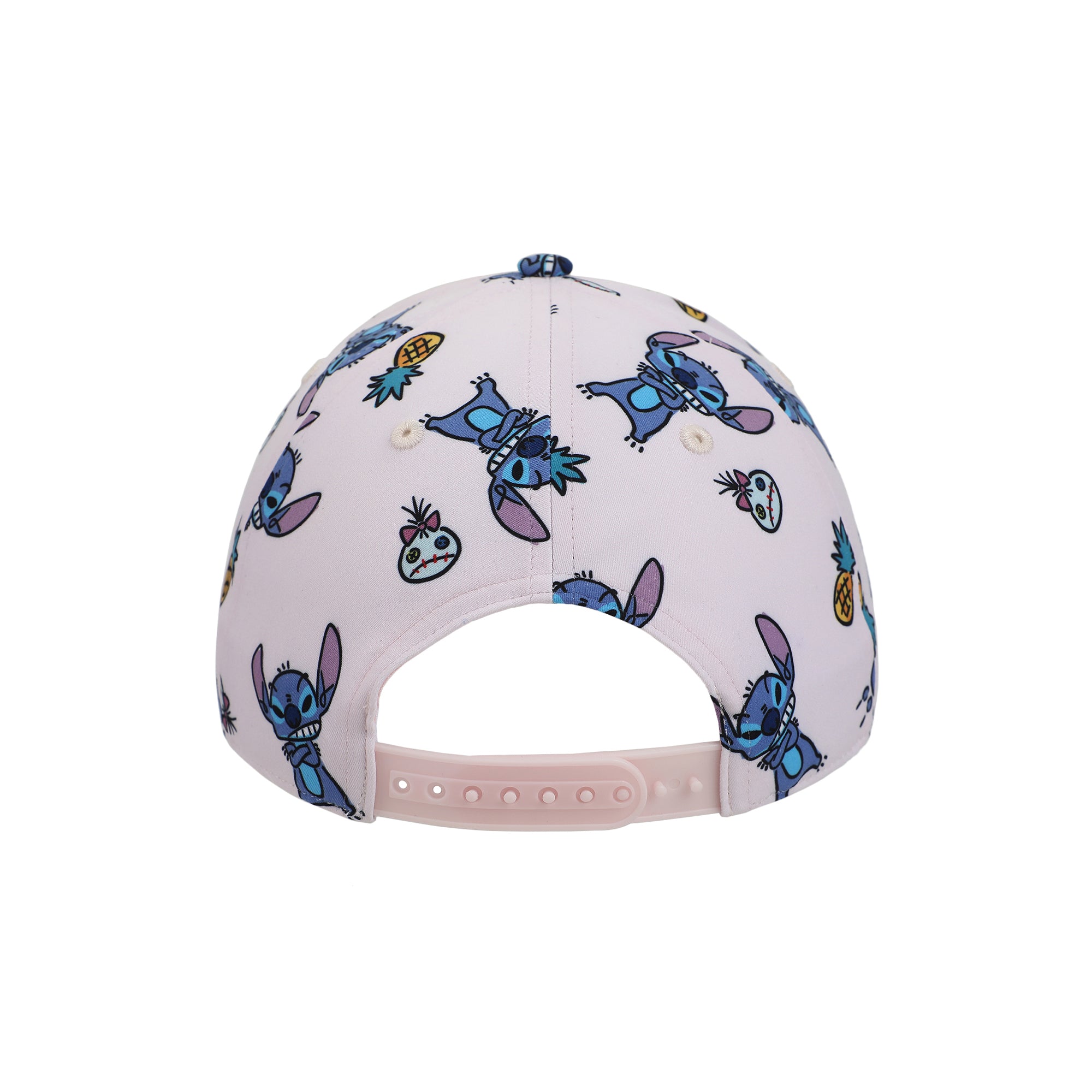 Disney Stitch Pineapples & Dolls All-Over Character Print Adult Pink Traditional Adjustable Hat