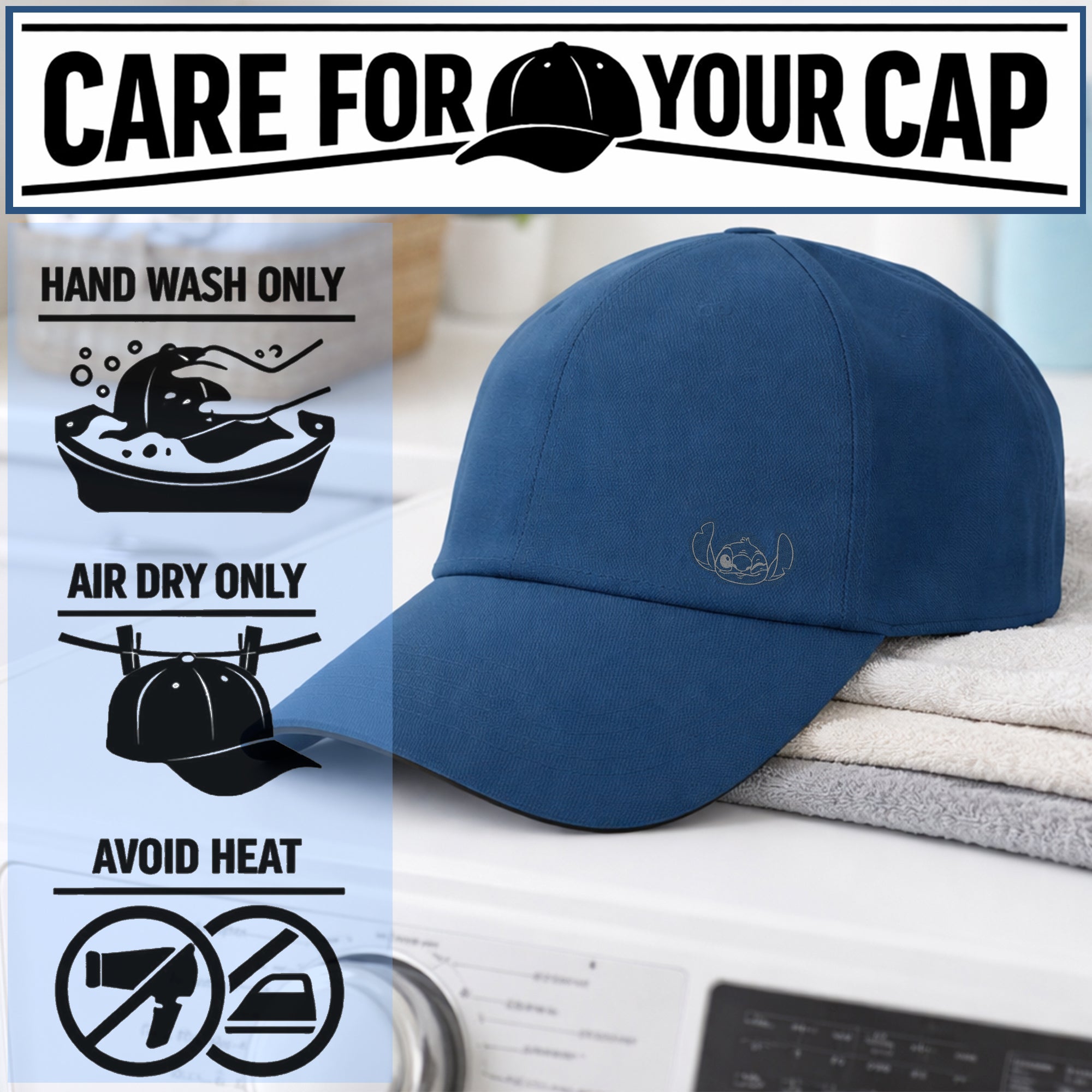 Disney Stitch Character Washed Cotton Twill Dad Cap