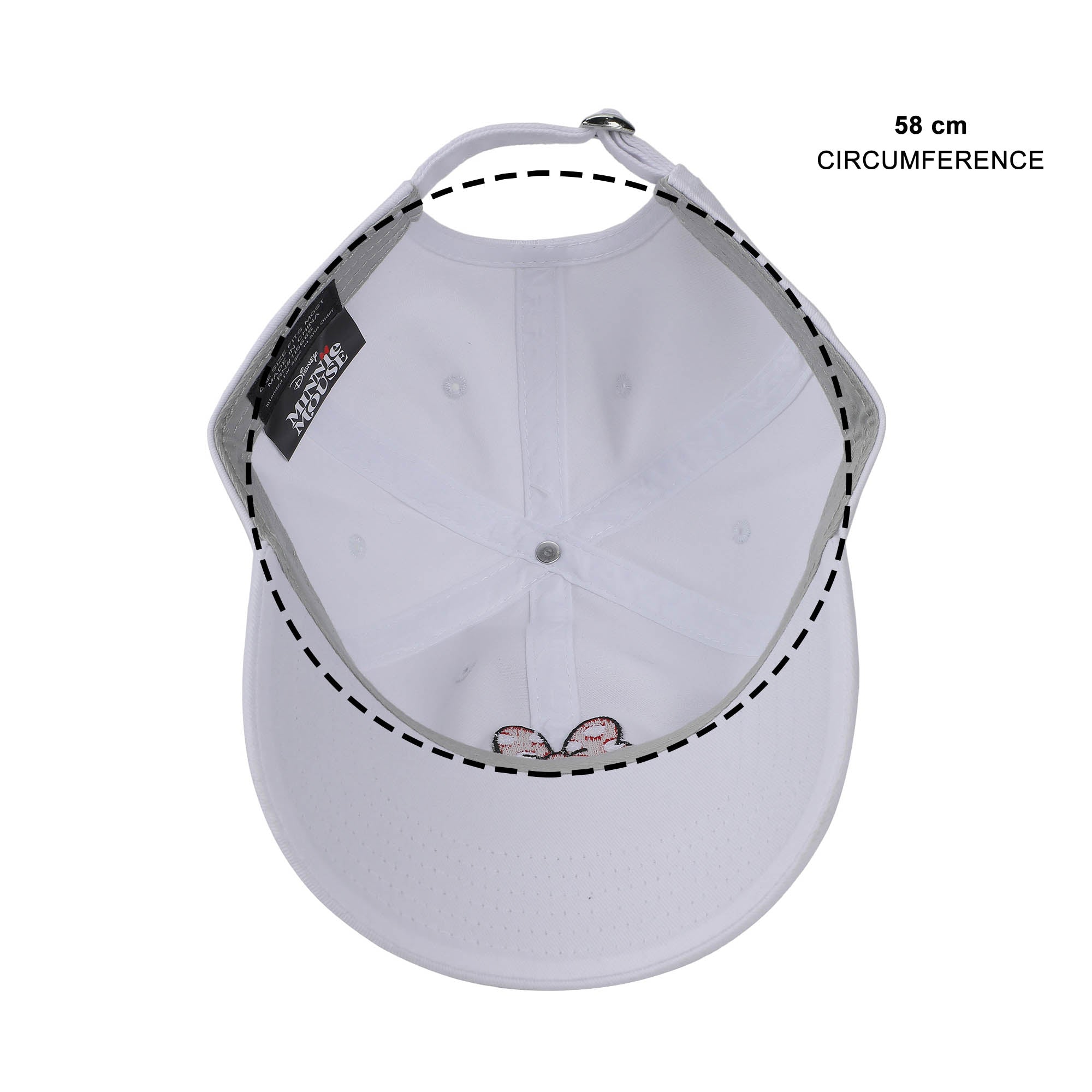 Minnie Mouse Classic Polka Dot Bow White Washed Cotton Twill Dad Cap