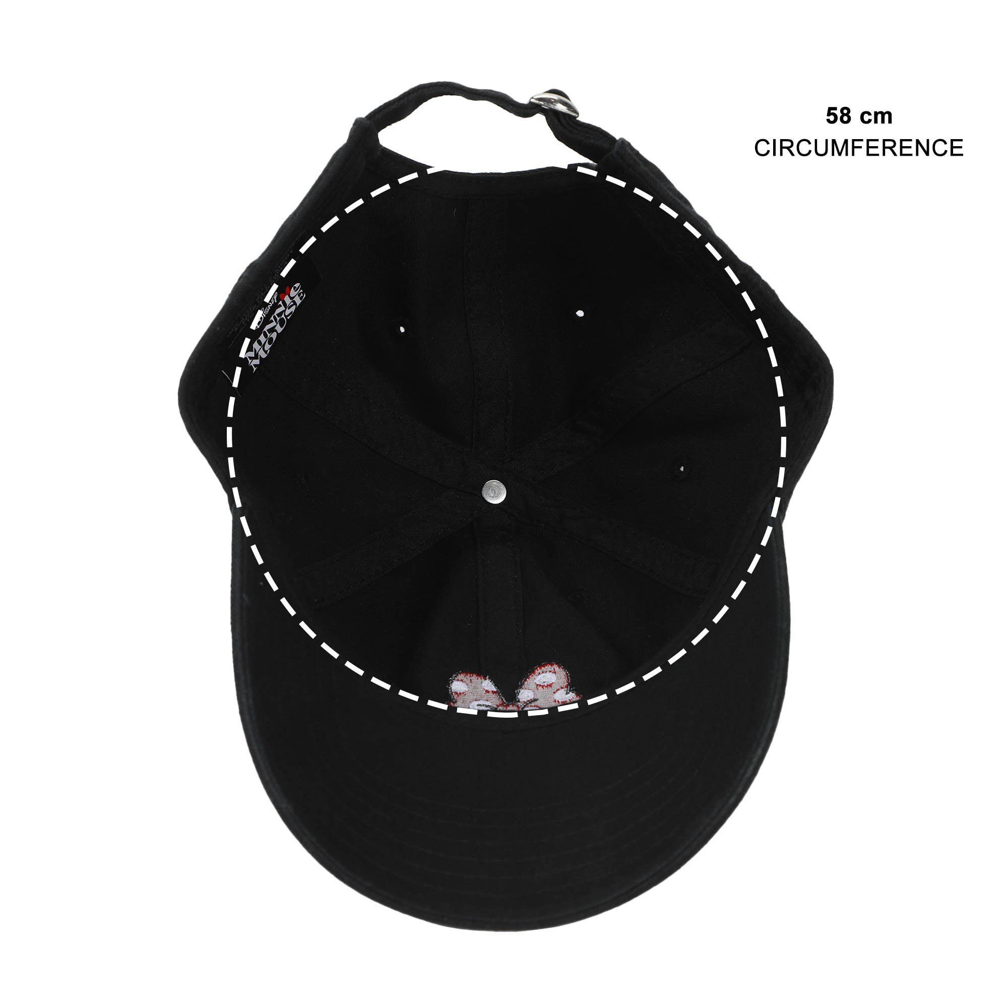 Minnie Mouse Classic Polka Dot Bow Black Washed Cotton Twill Dad Cap