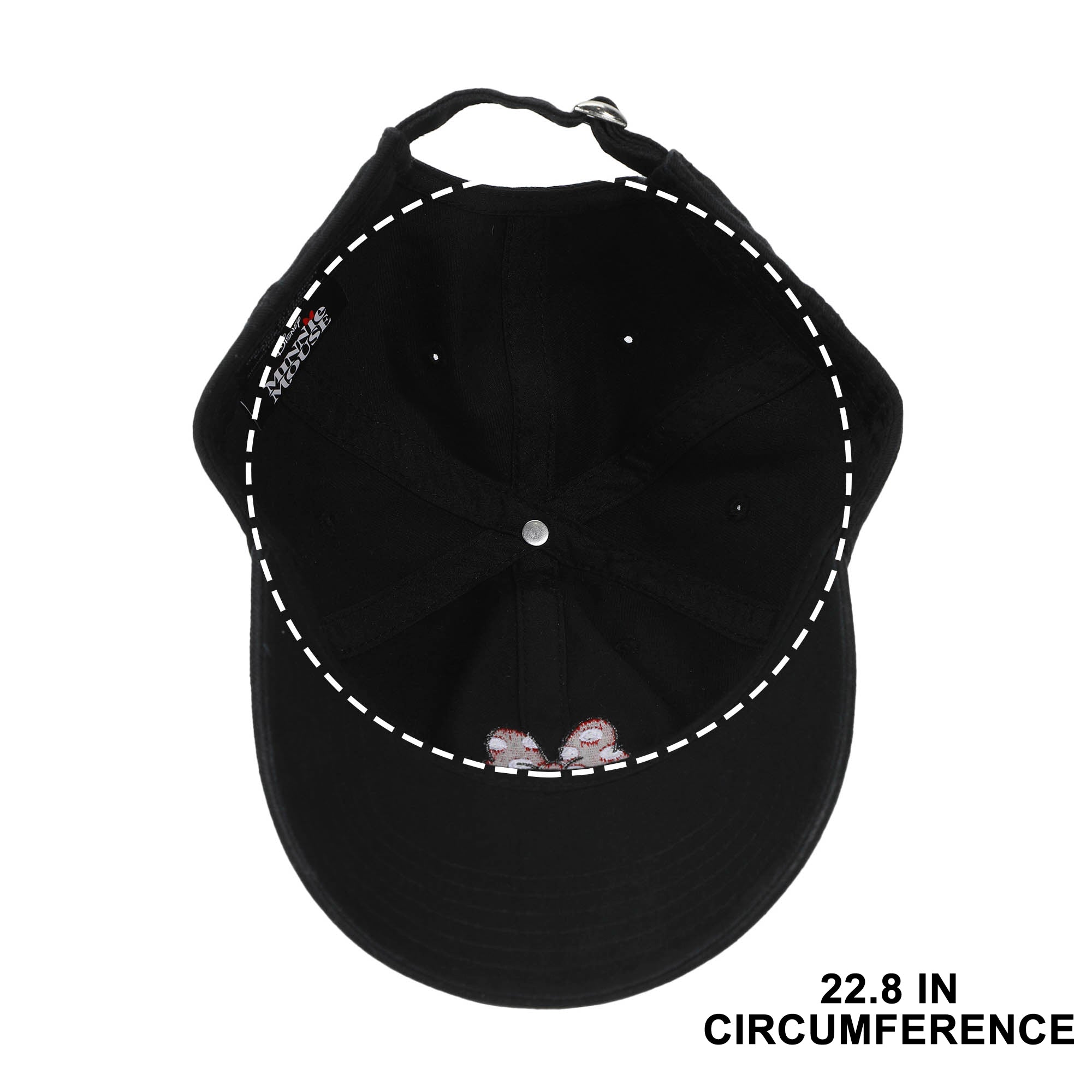 Minnie Mouse Classic Polka Dot Bow Black Washed Cotton Twill Dad Cap