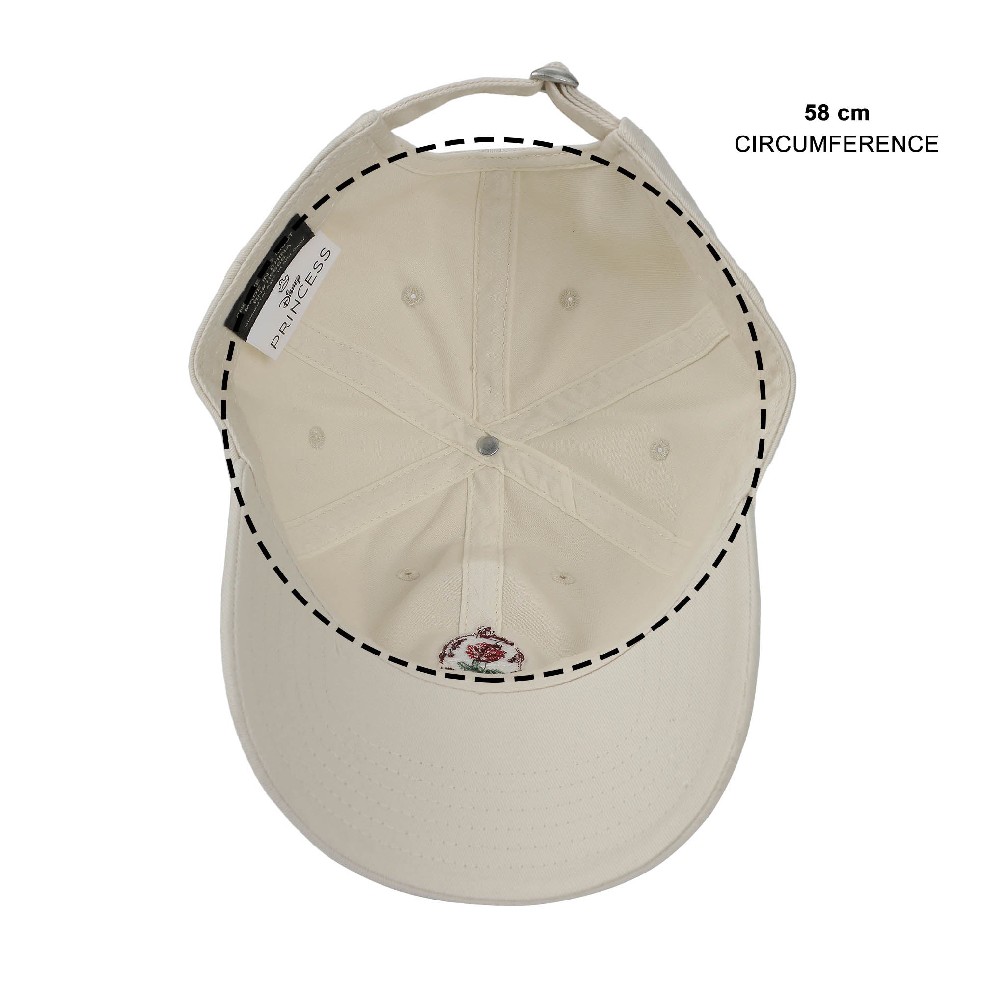 Beauty & The Beast Red Rose White Washed Cotton Twill Dad Cap