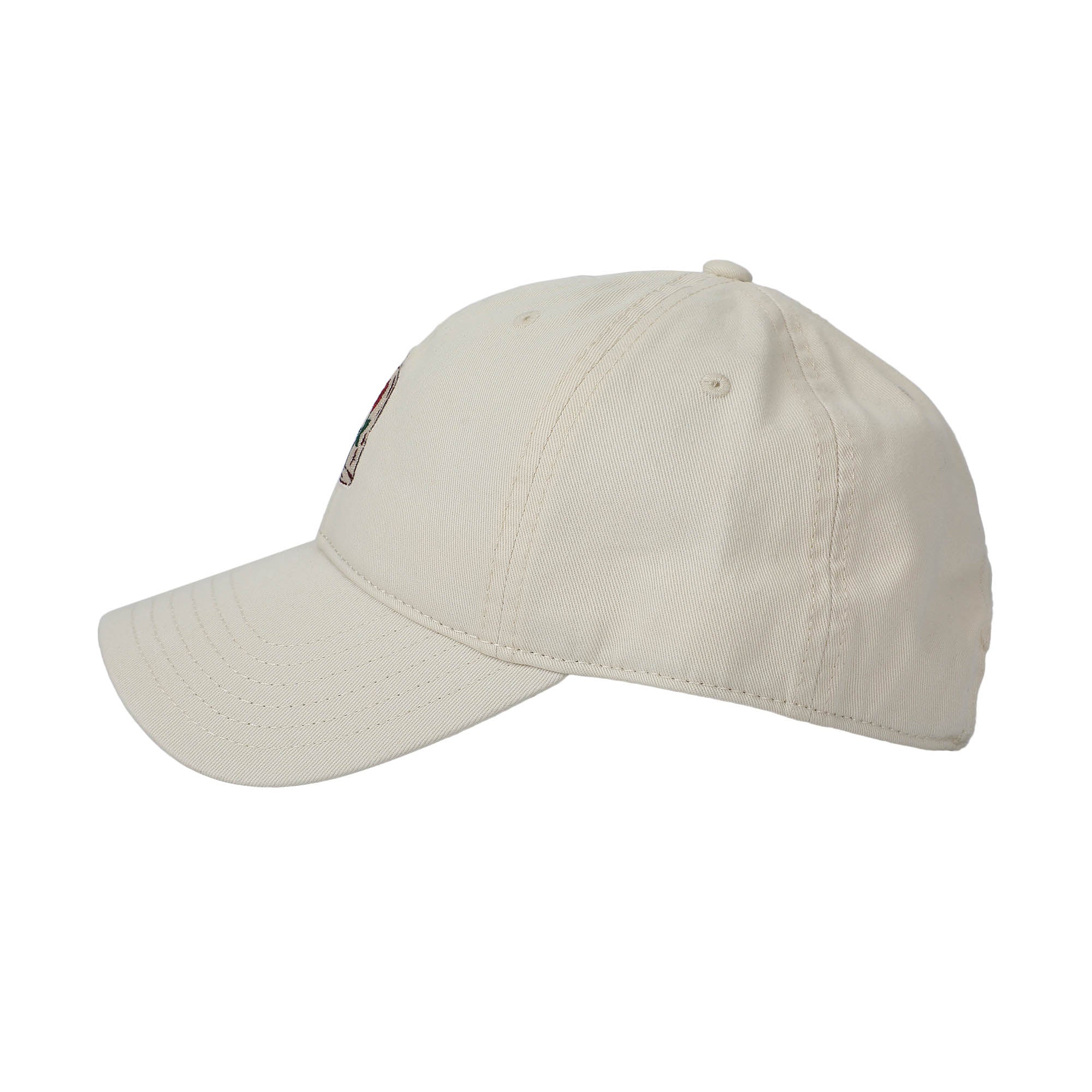 Beauty & The Beast Red Rose White Washed Cotton Twill Dad Cap