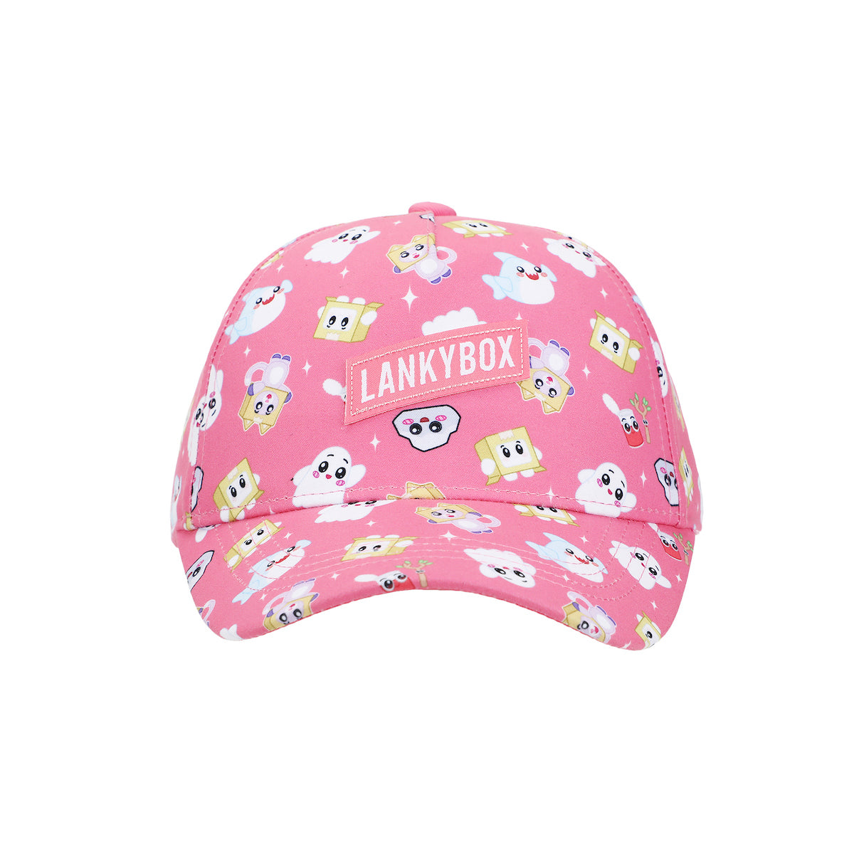 LankyBox Characters All-Over Print Youth Pink 5 Panel Curved Brim Hat