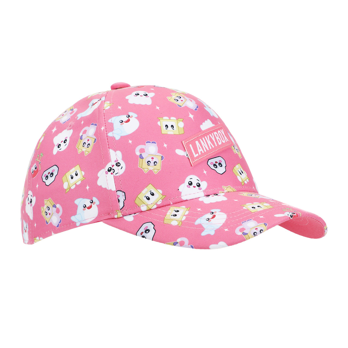 LankyBox Characters All-Over Print Youth Pink 5 Panel Curved Brim Hat