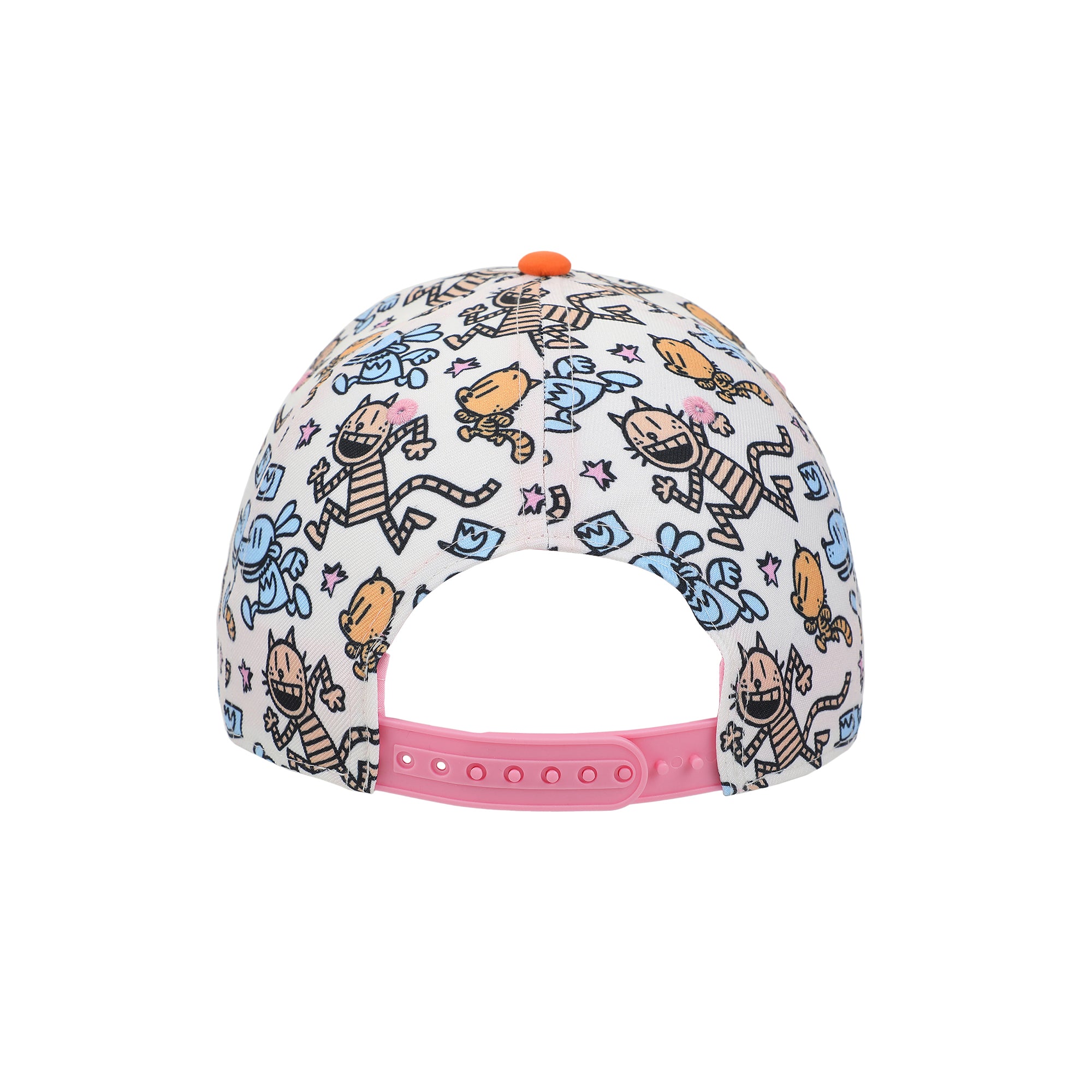Dog Man All-Over Character Print Youth White Traditional Adjustable Hat