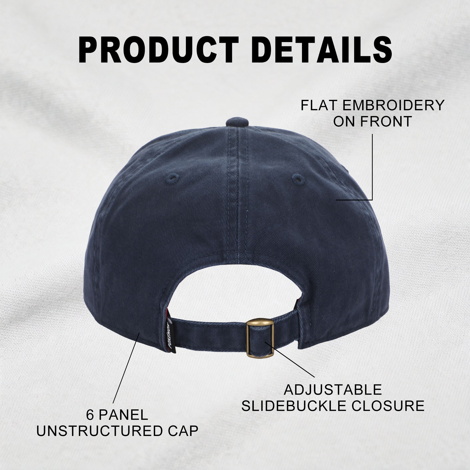 Pokemon Pokeball Embroidery Men's Baseball Navy Baseball Cap