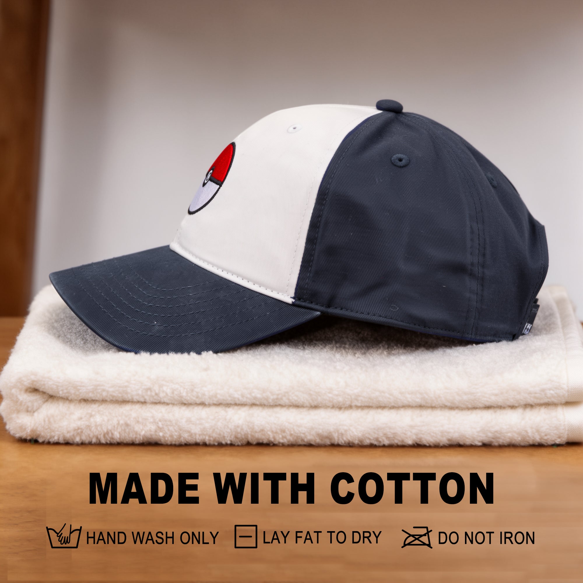 Pokemon Pokeball Embroidery Men's Baseball Navy Baseball Cap