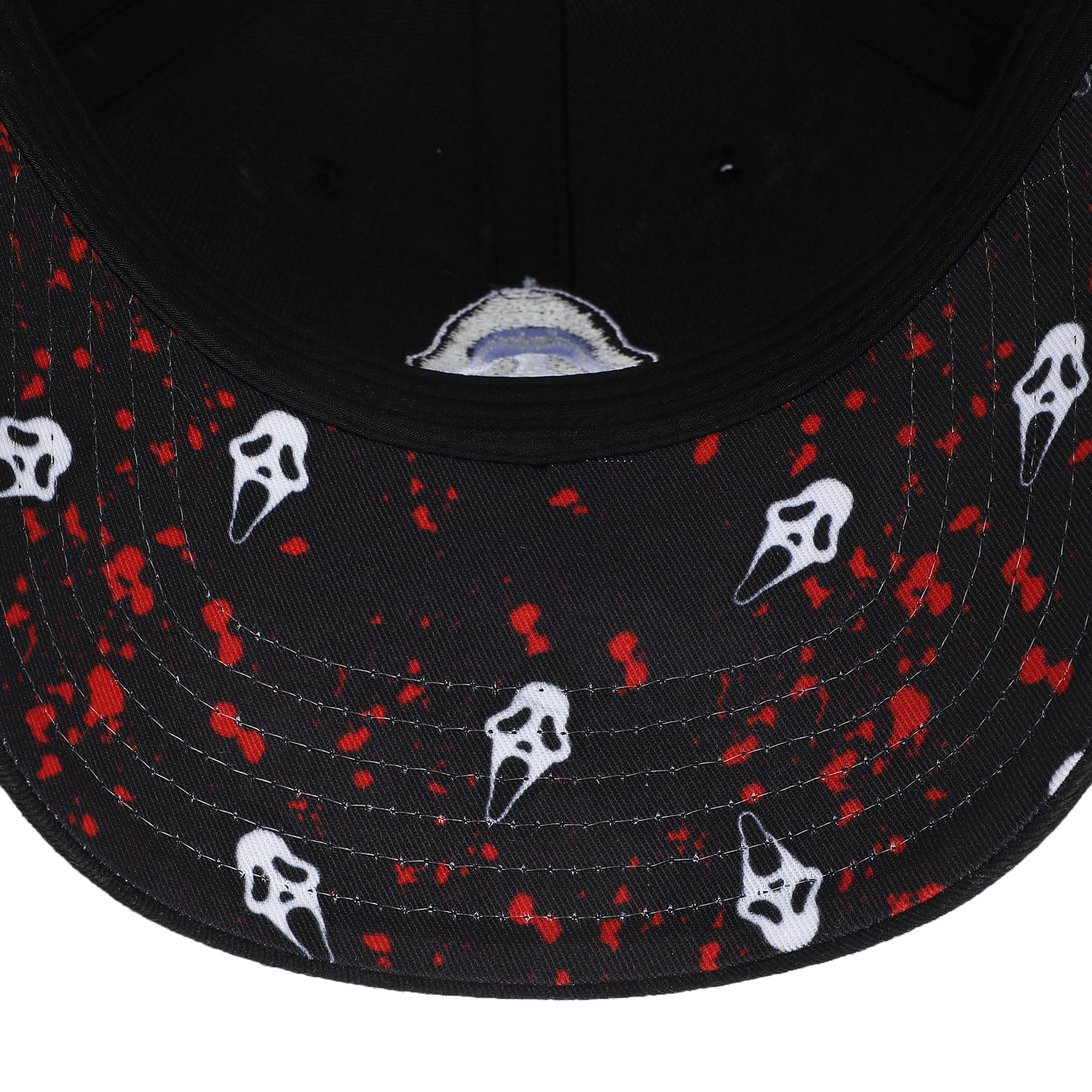 Ghostface Character Embroidered AOP Men's Black Baseball Cap