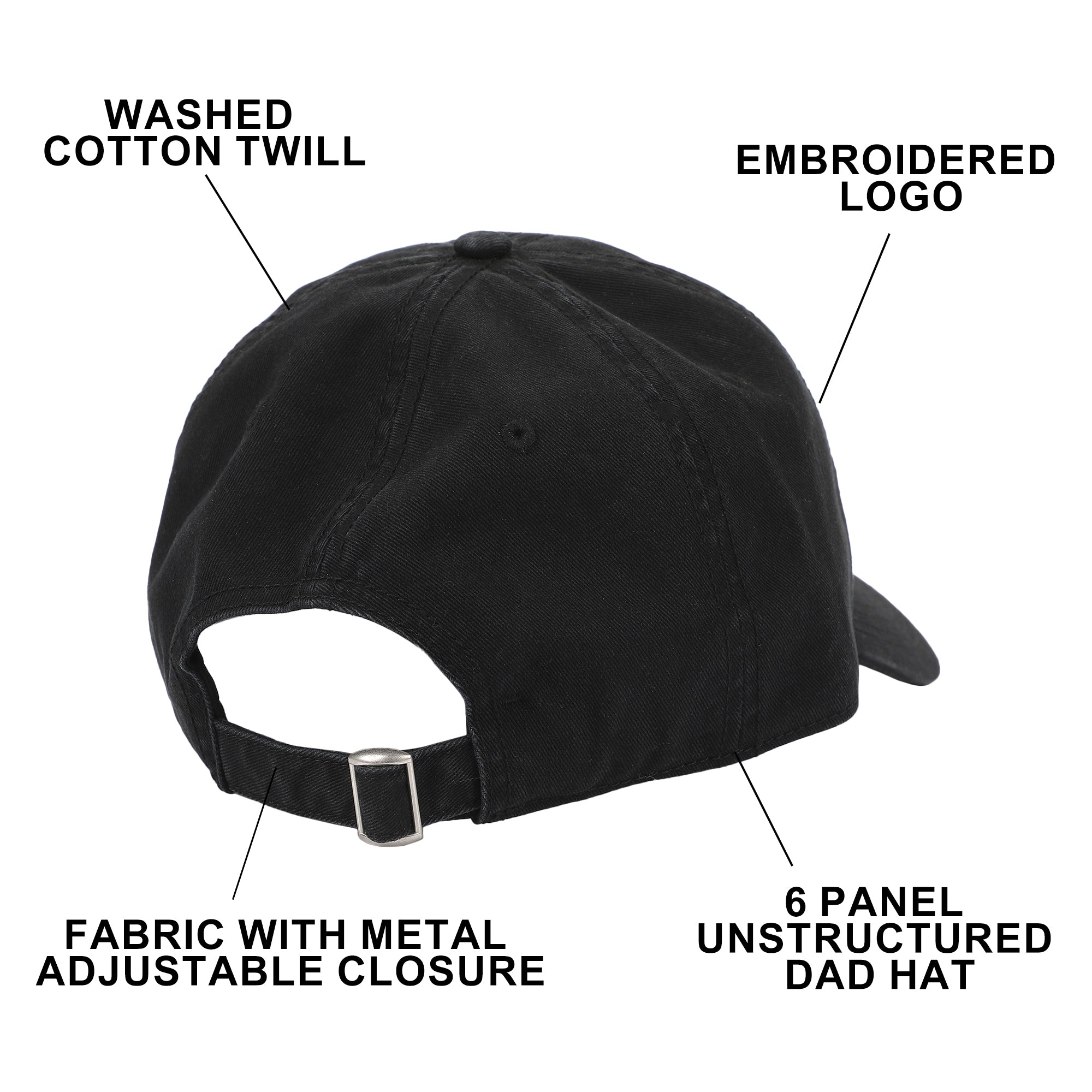Ghostface Black Washed Cotton Twill Dad Cap