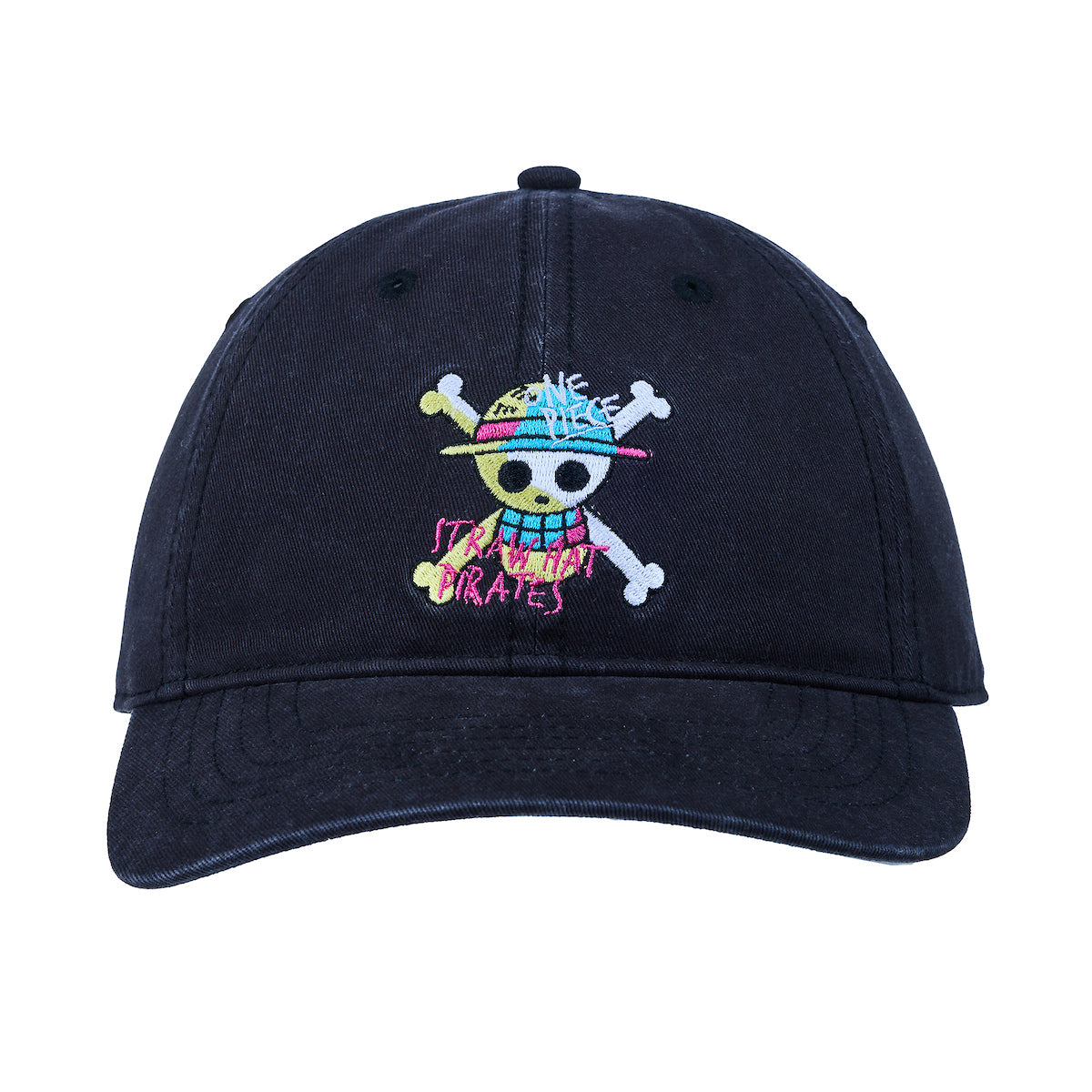 One Piece Live Action Straw Hat Pirates Logo Adult Black Unstructured Baseball Cap