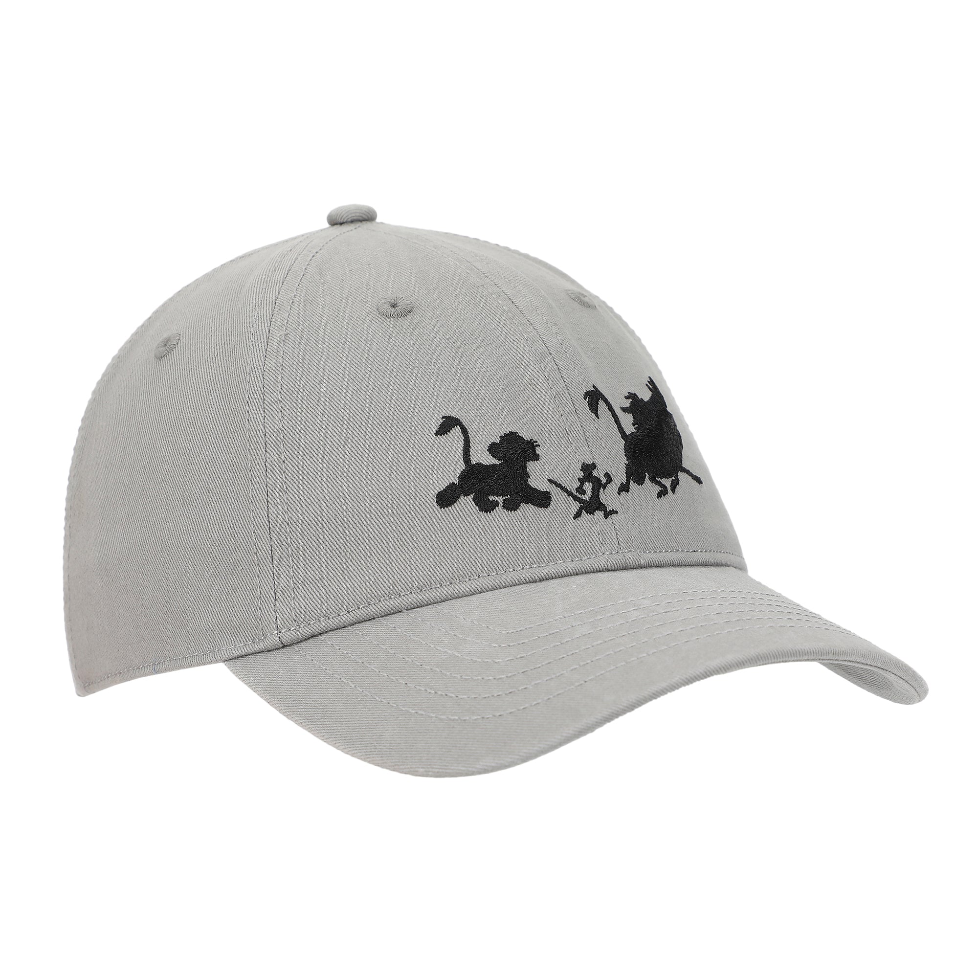 Lion King Simba Timon & Pumba Silhouettes Men's Gray Unstructured Baseball Cap