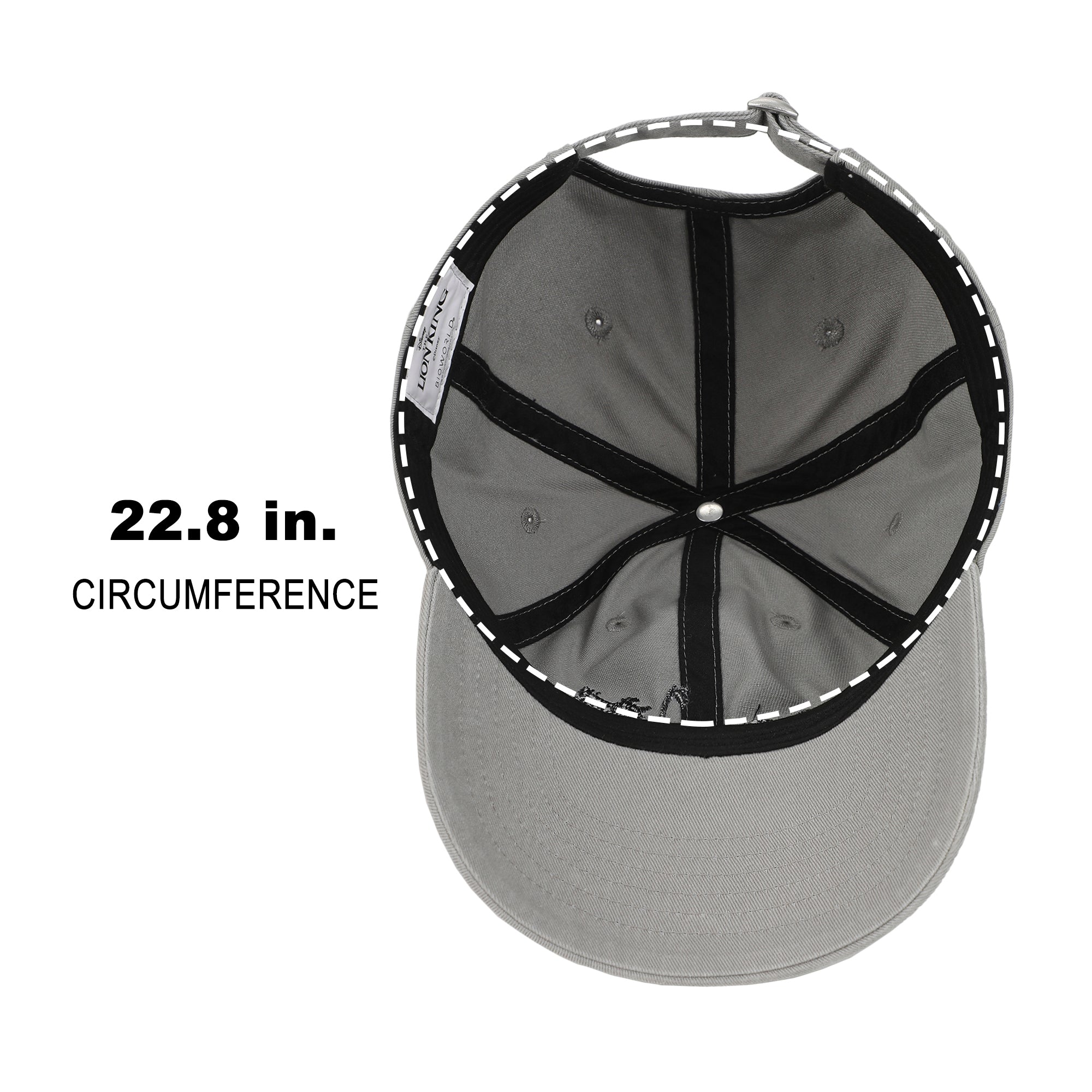 Lion King Simba Timon & Pumba Silhouettes Men's Gray Unstructured Baseball Cap