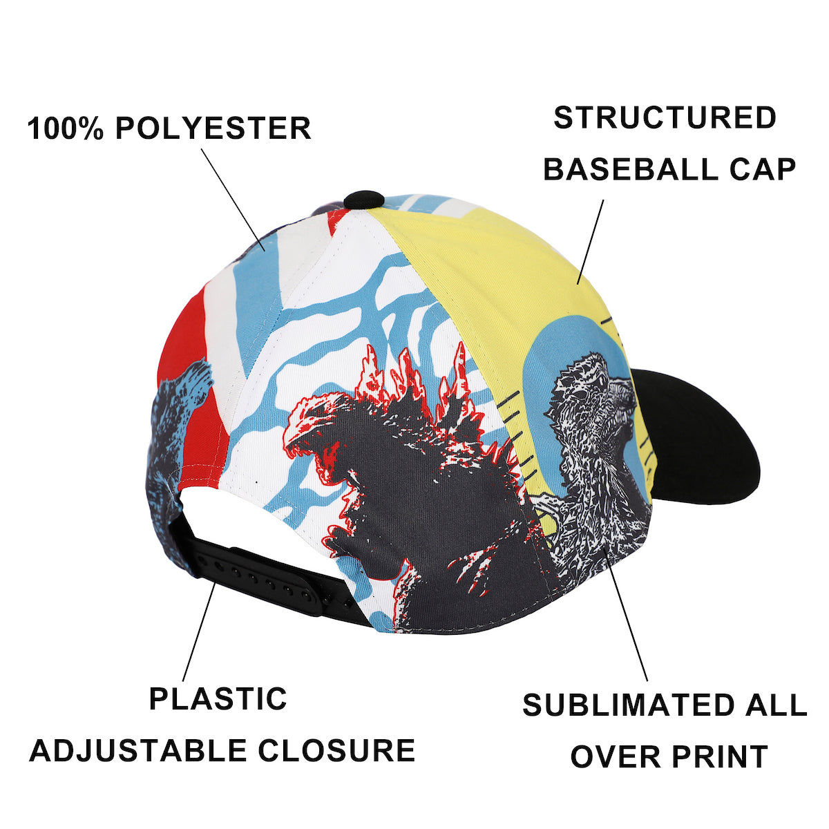 Godzilla Kanji All-Over Print Adult Baseball Cap