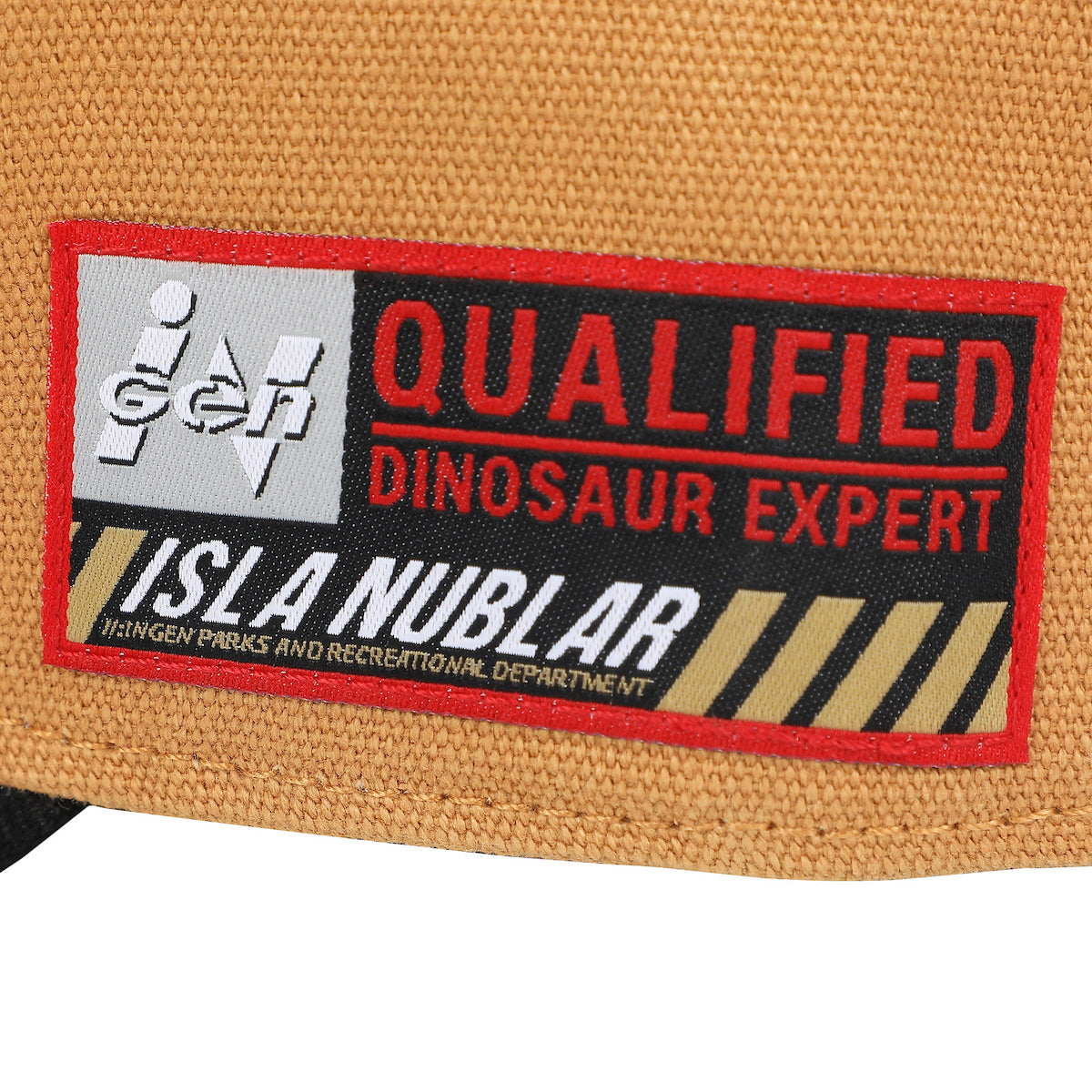 Jurassic Park Logo Woven Patch Tan Canvas B2 Ball Cap