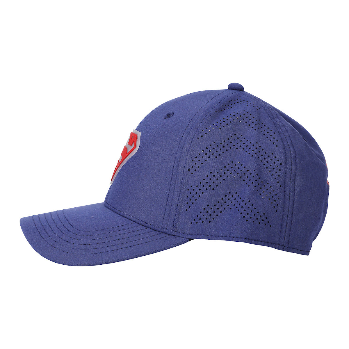Superman Rubber Badge Logo Blue Structured Baseball Cap
