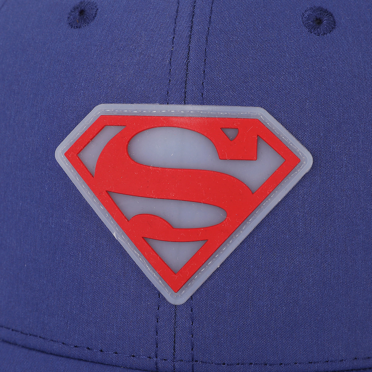 Superman Rubber Badge Logo Blue Structured Baseball Cap