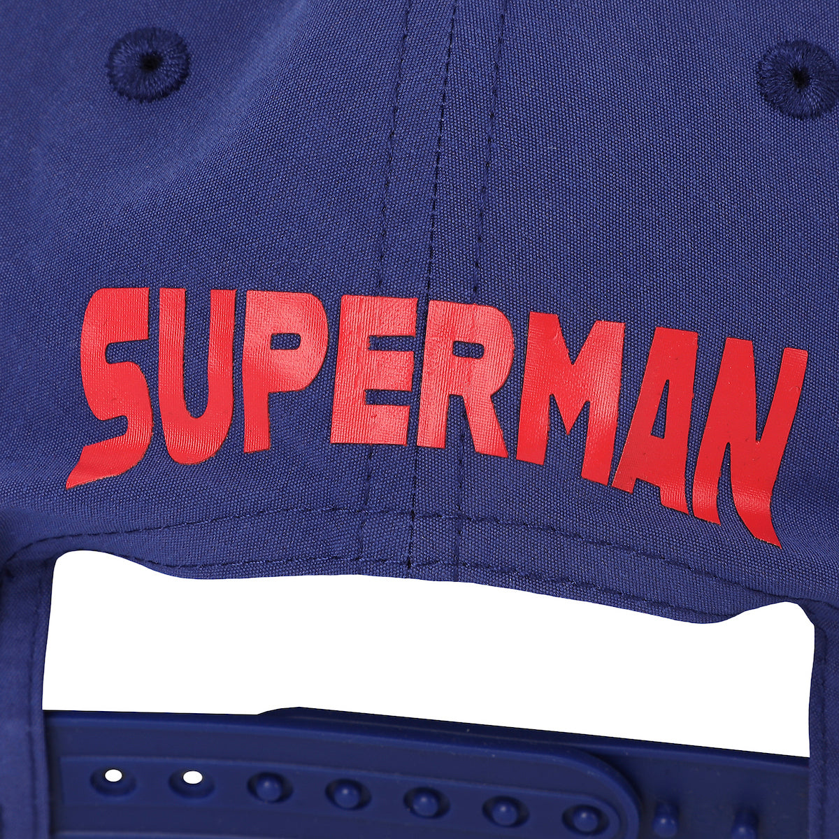 Superman Rubber Badge Logo Blue Structured Baseball Cap