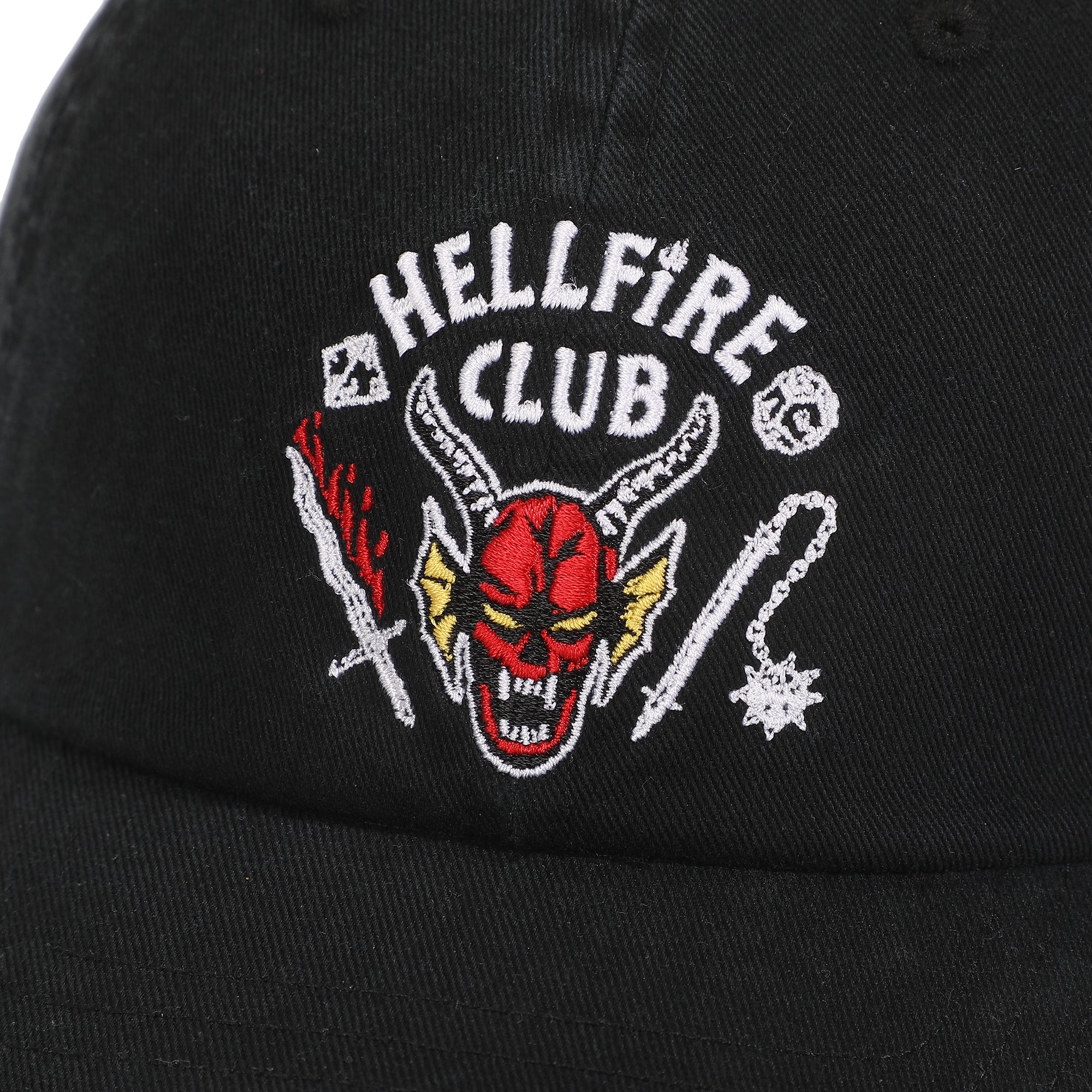 Stranger Things Hellfire Club Black Unstructured Baseball Cap