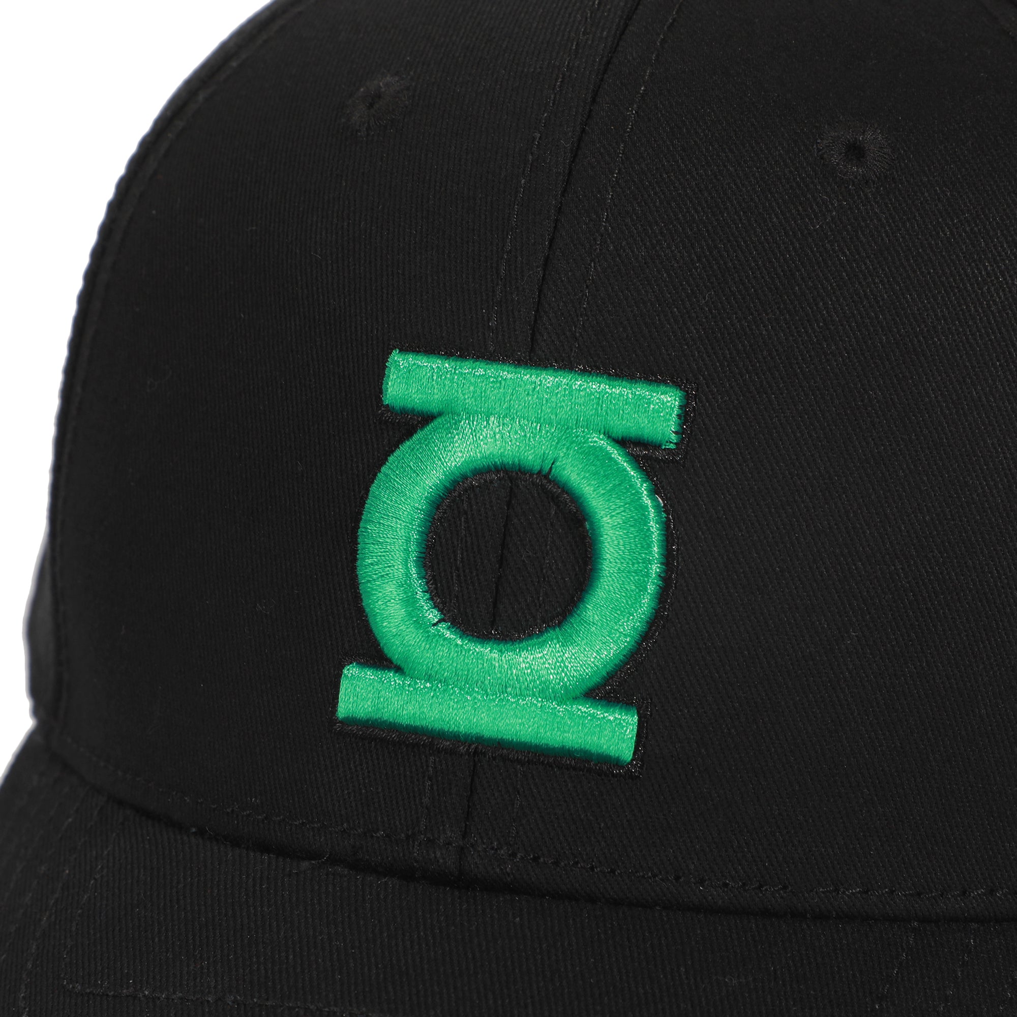 Green Lantern Embroidered 3D Logo Black Traditional Adjustable Hat