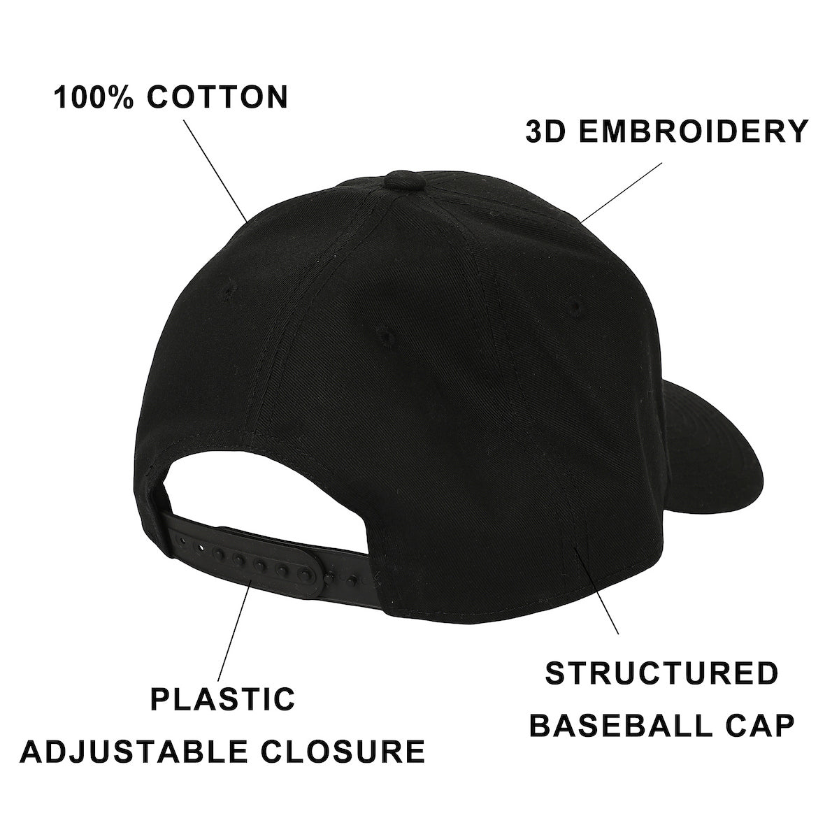 Spider-Man Embroidered 3D Logo Black Traditional Adjustable Hat