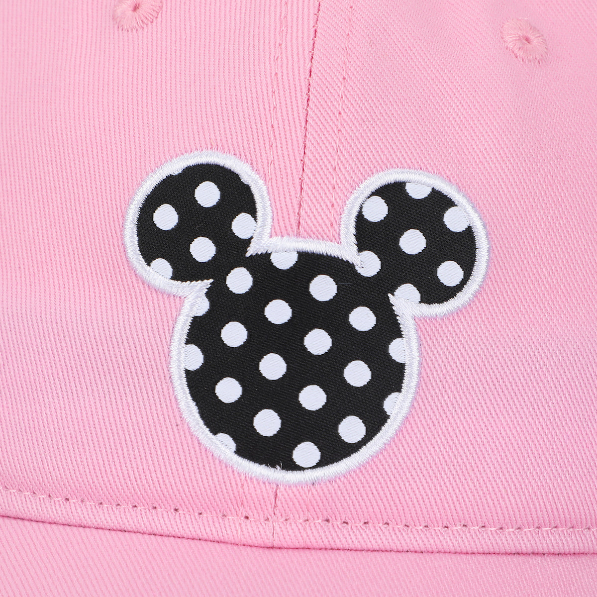 Disney Mickey & Minnie Mouse Polka Dot Ears Pink Unstructured Baseball Cap