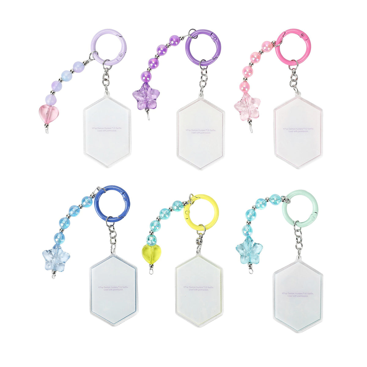 KPop Demon Hunters Multicharacter Acrylic Charm with Beaded Strand