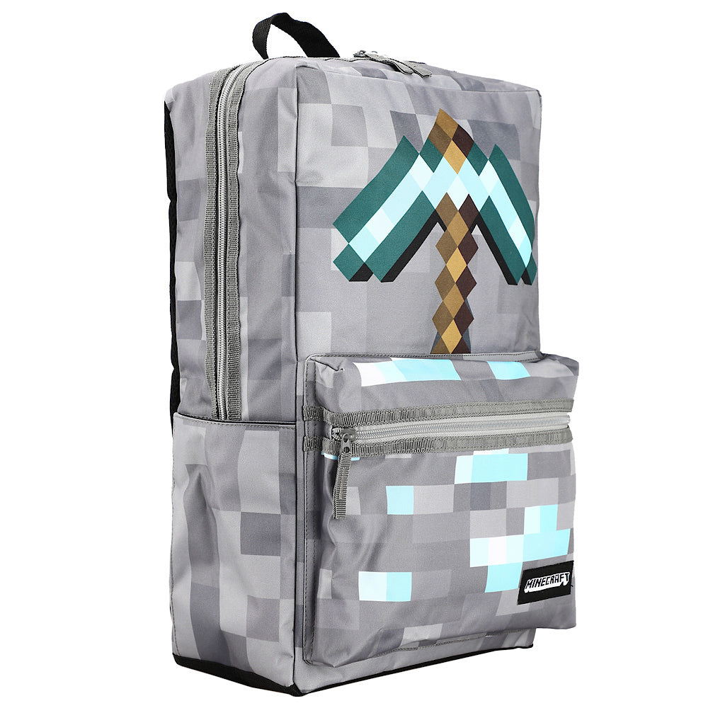 Minecraft Axe Print Gray Backpack