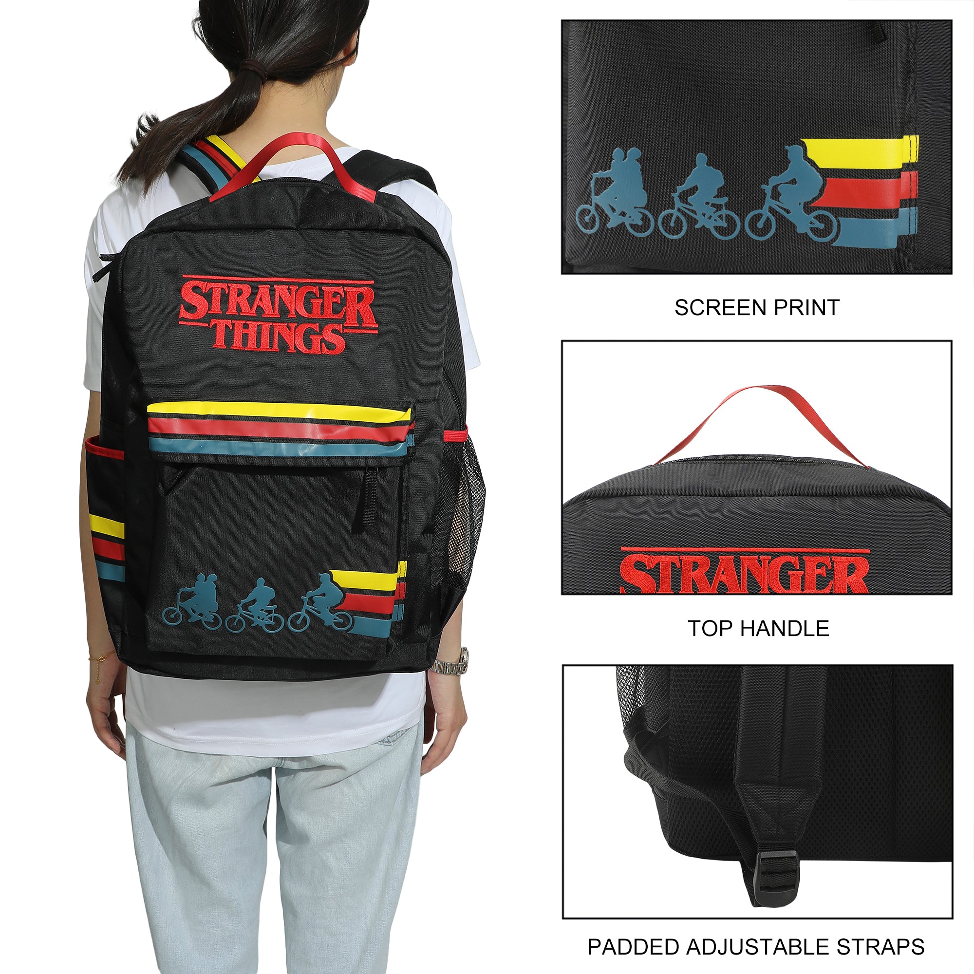 Stranger Things Logo & Silhouettes Black 18.5" Backpack