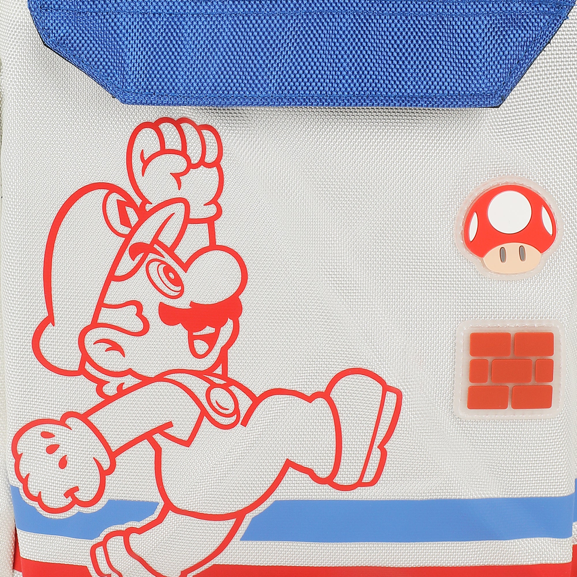 Super Mario Bros Mario Jump Pose 19" White Backpack