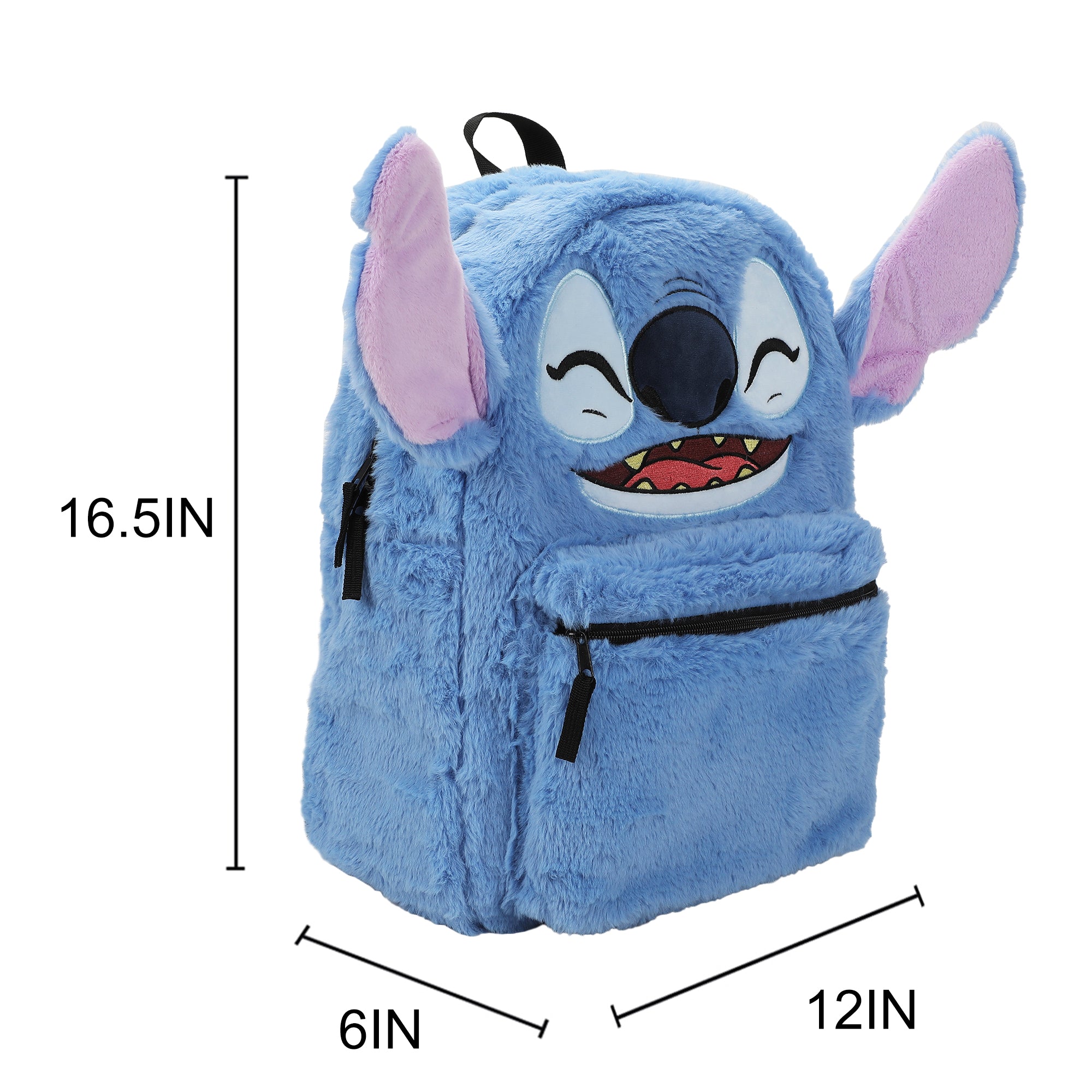 Disney Stitch Plush Character & Tropical Print 16.5" Flip Pak Reversible Backpack