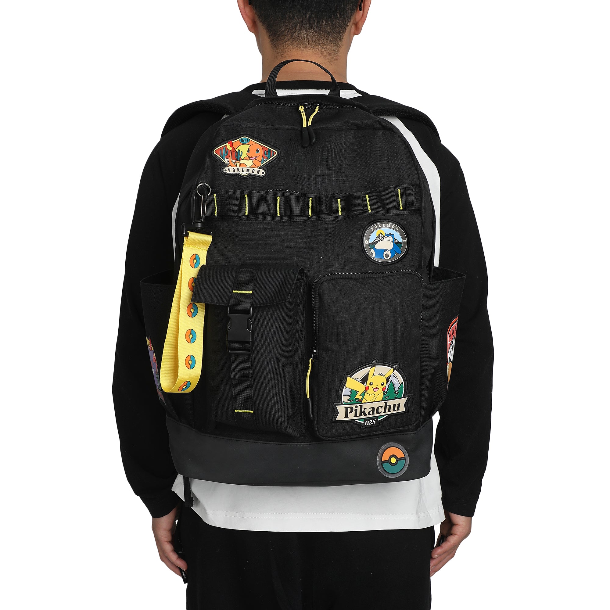 Pokémon Character Patches 19" Black Backpack
