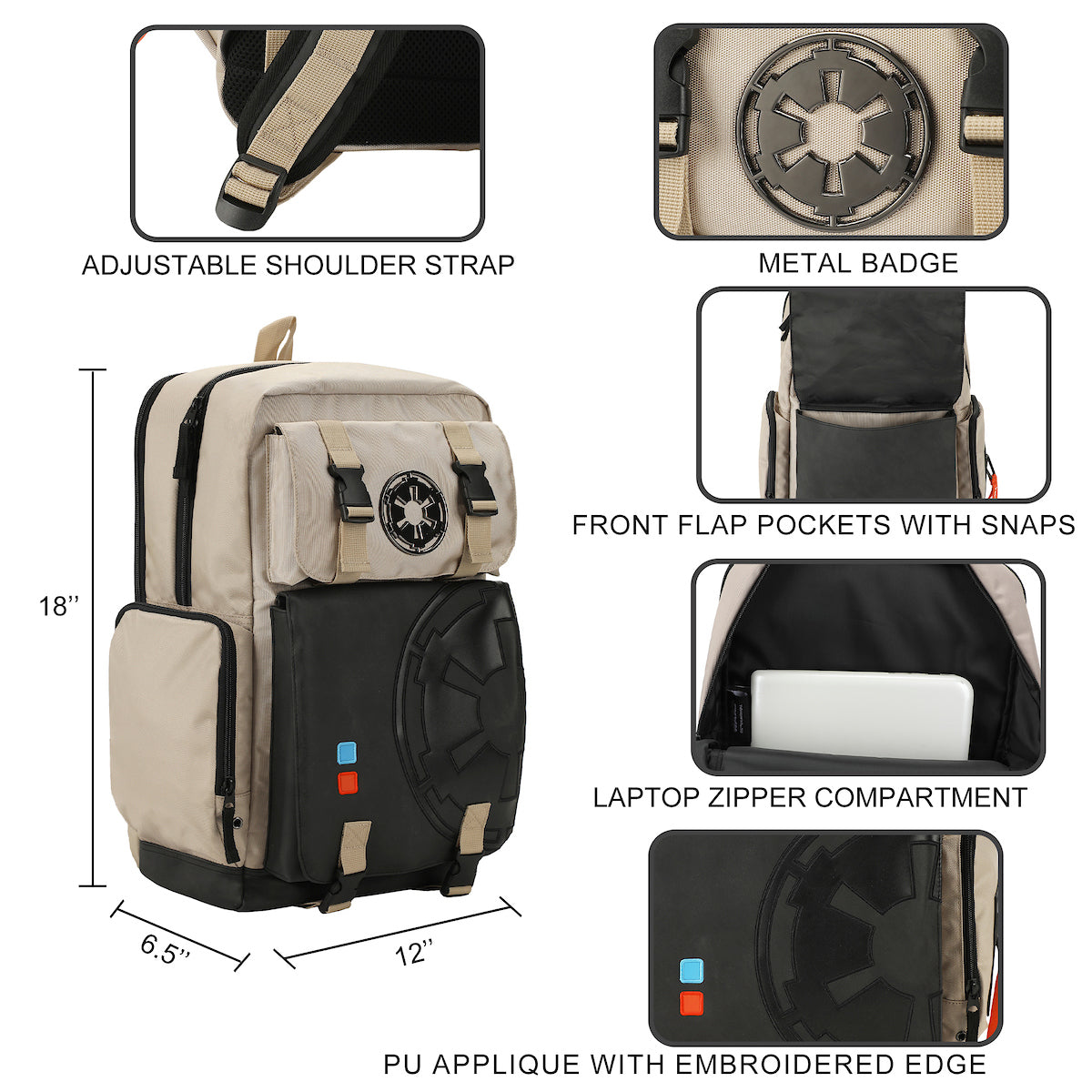 Star Wars Lightsaber-Themed White Built-Up Backpack