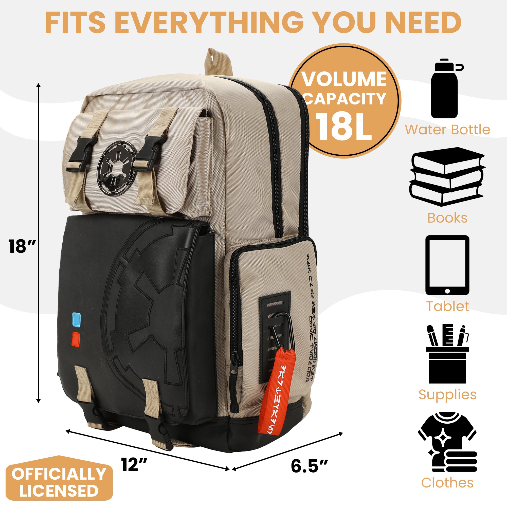 Star Wars Lightsaber-Themed White Built-Up Backpack