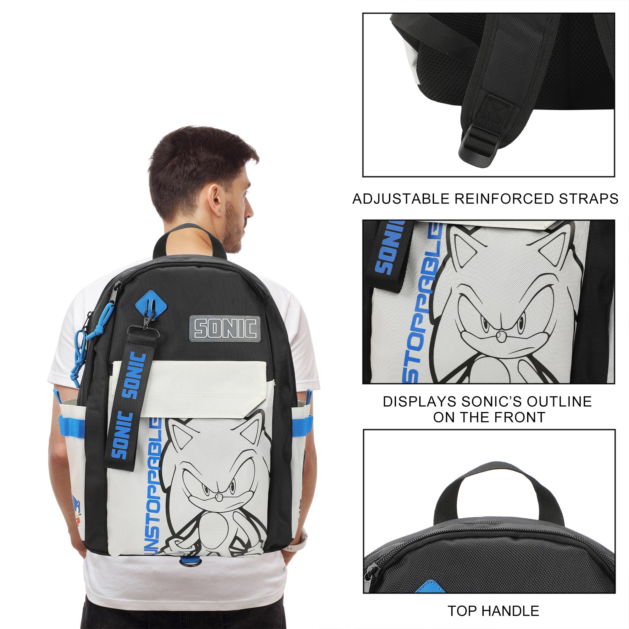 Sonic The Hedgehog Character Art 19" Backpack