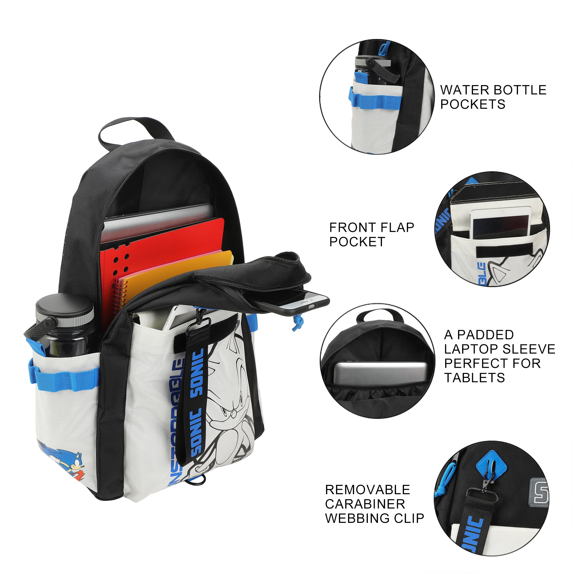 Sonic The Hedgehog Character Art 19" Backpack