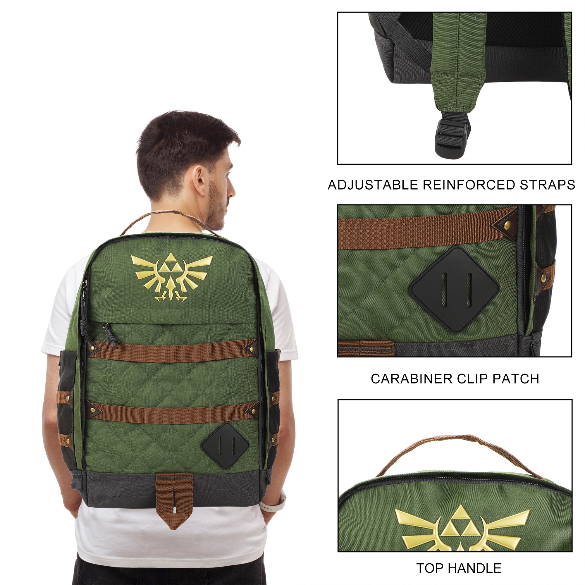 The Legend Of Zelda Hyrule Crest 17" Green adult Backpack