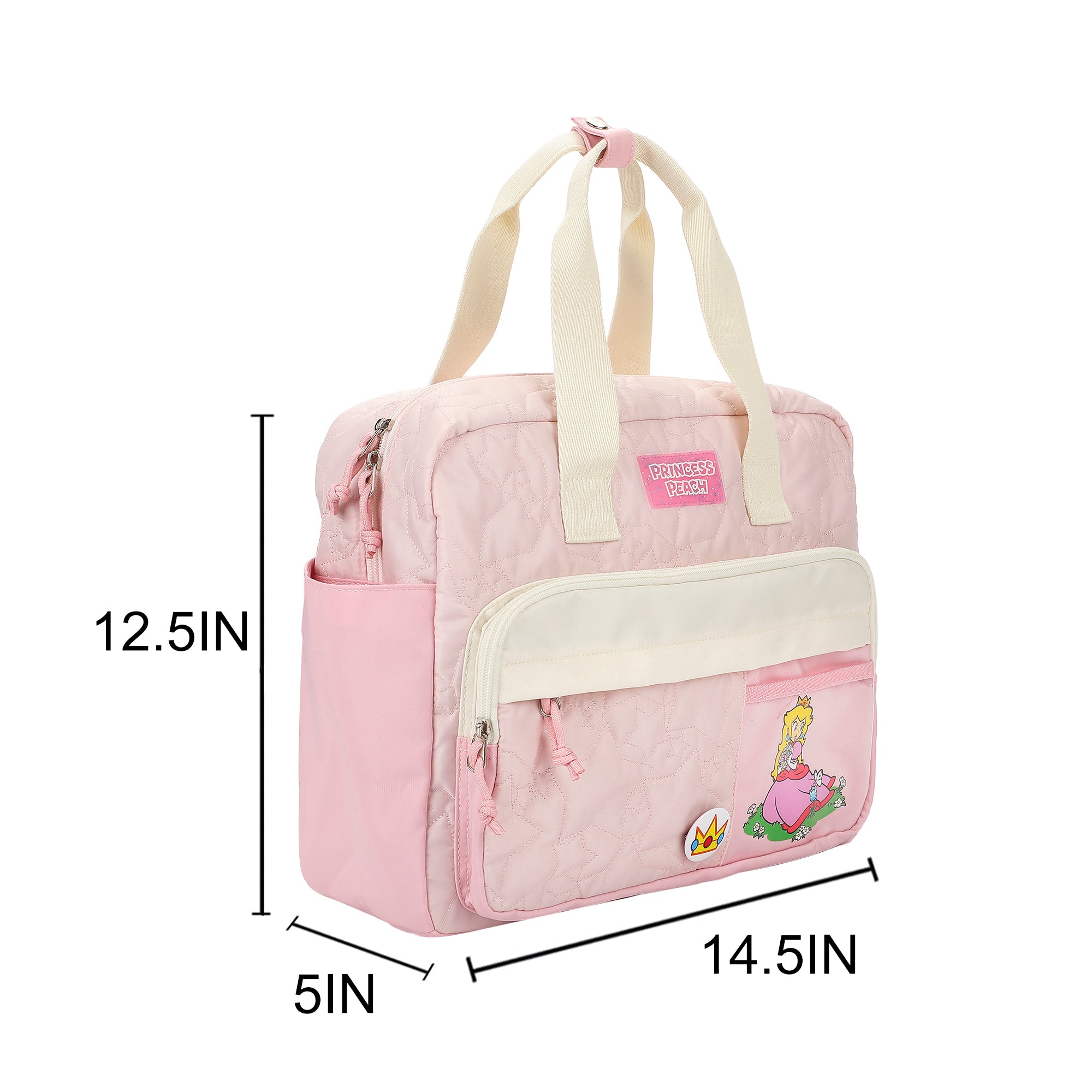 Super Mario Bros Pink Mini Backpack with Character Icons and Adjustable Straps