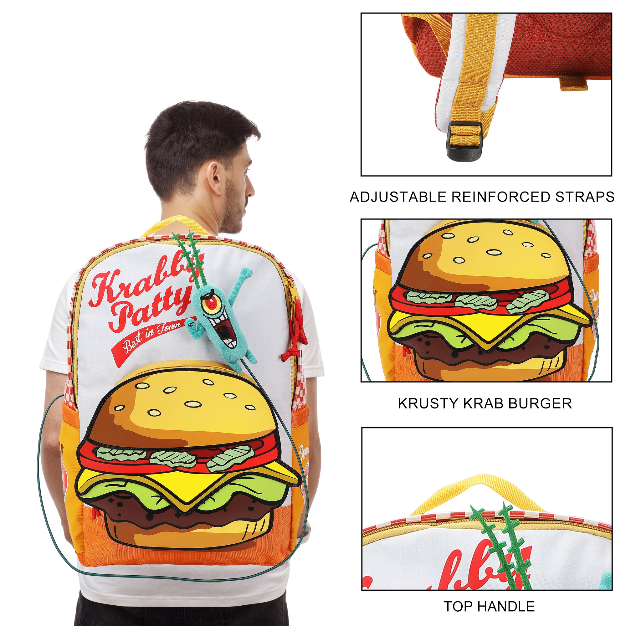 Spongebob Squarepants Krabby Patty Meal Adult 17.5" Backpack