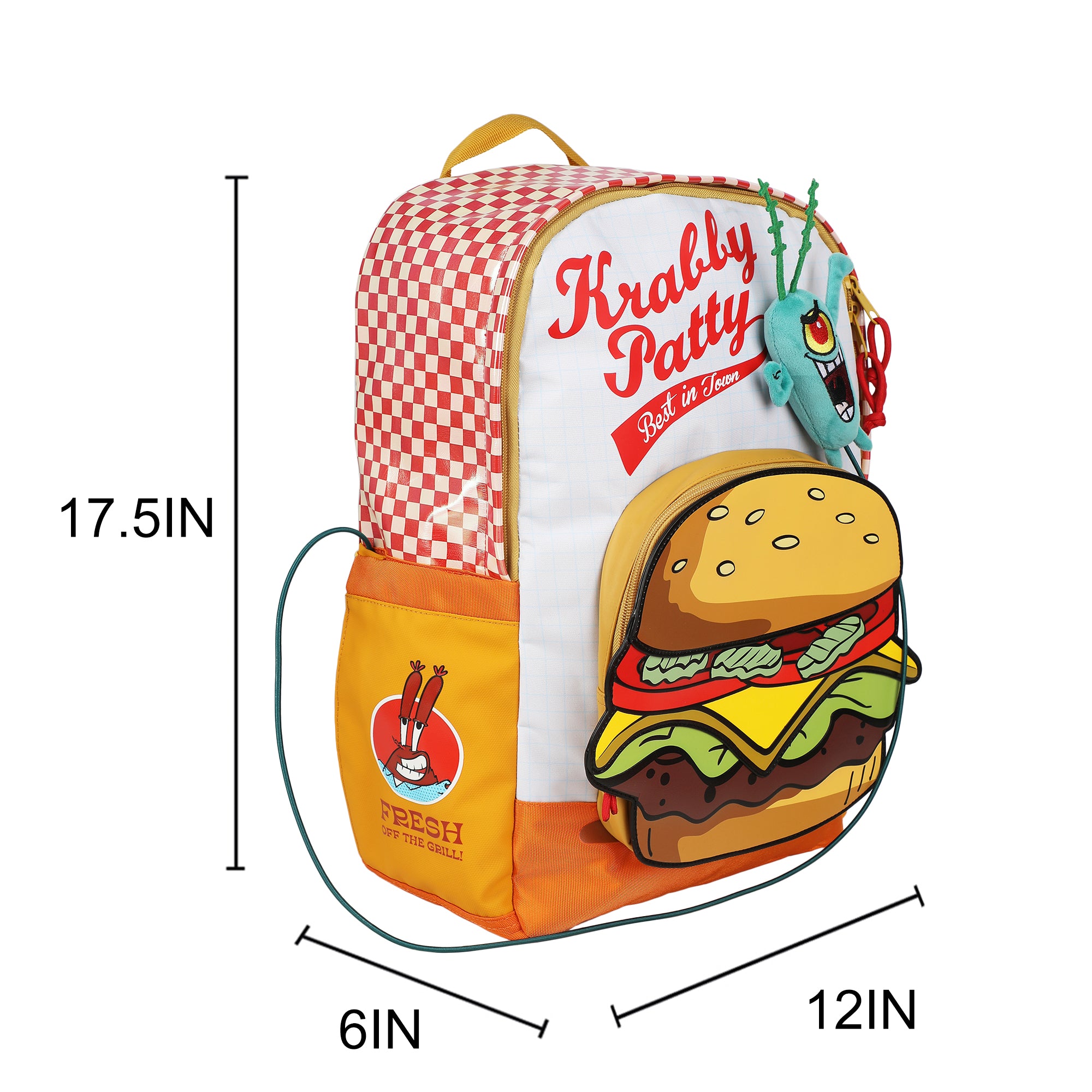 Spongebob Squarepants Krabby Patty Meal Adult 17.5" Backpack